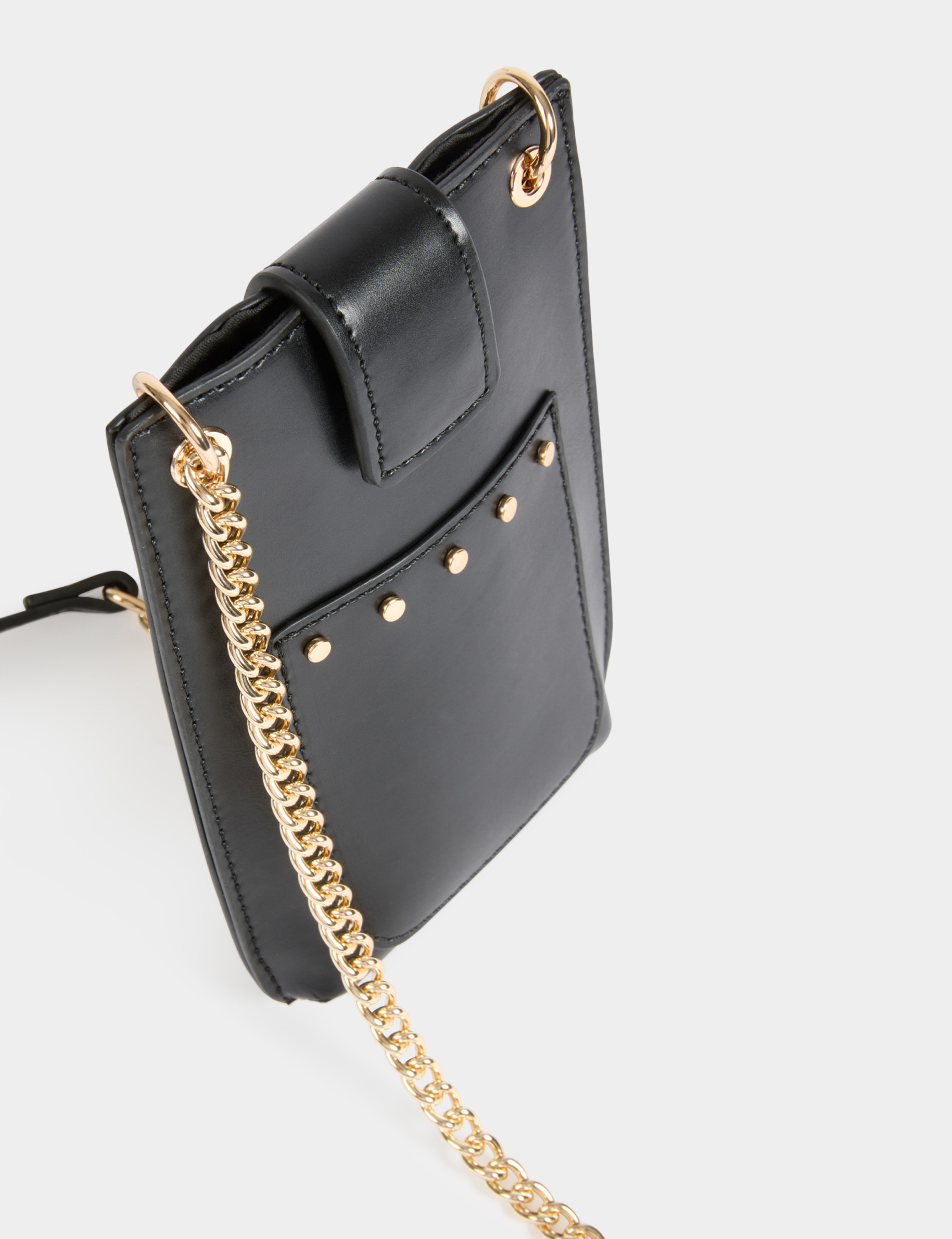 Clutch met studsdetails zwart vrouw