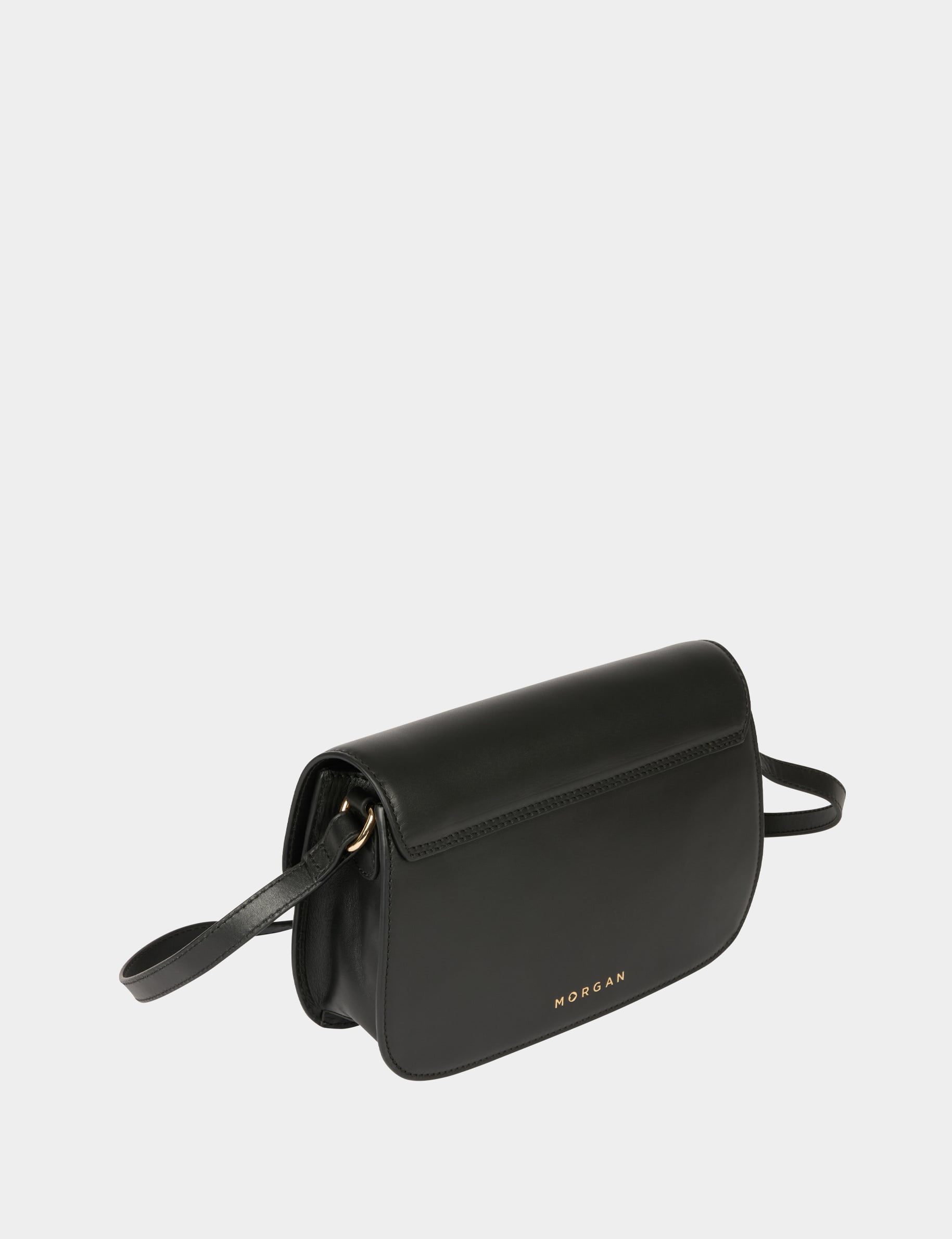 Sac bo&icirc;te bandouli&egrave;re en cuir noir femme