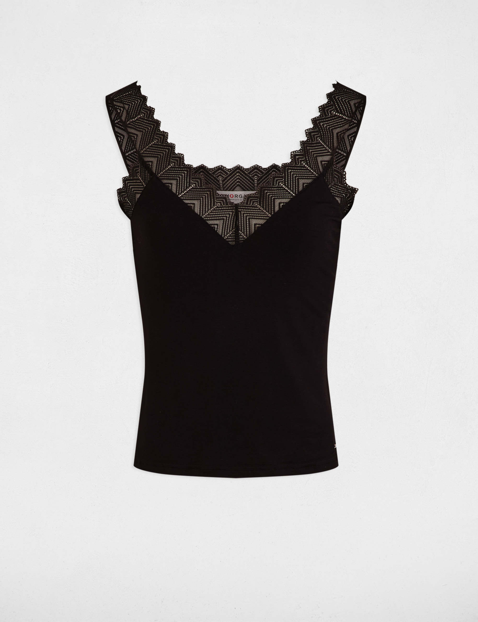 Débardeur à dentelle noir femme