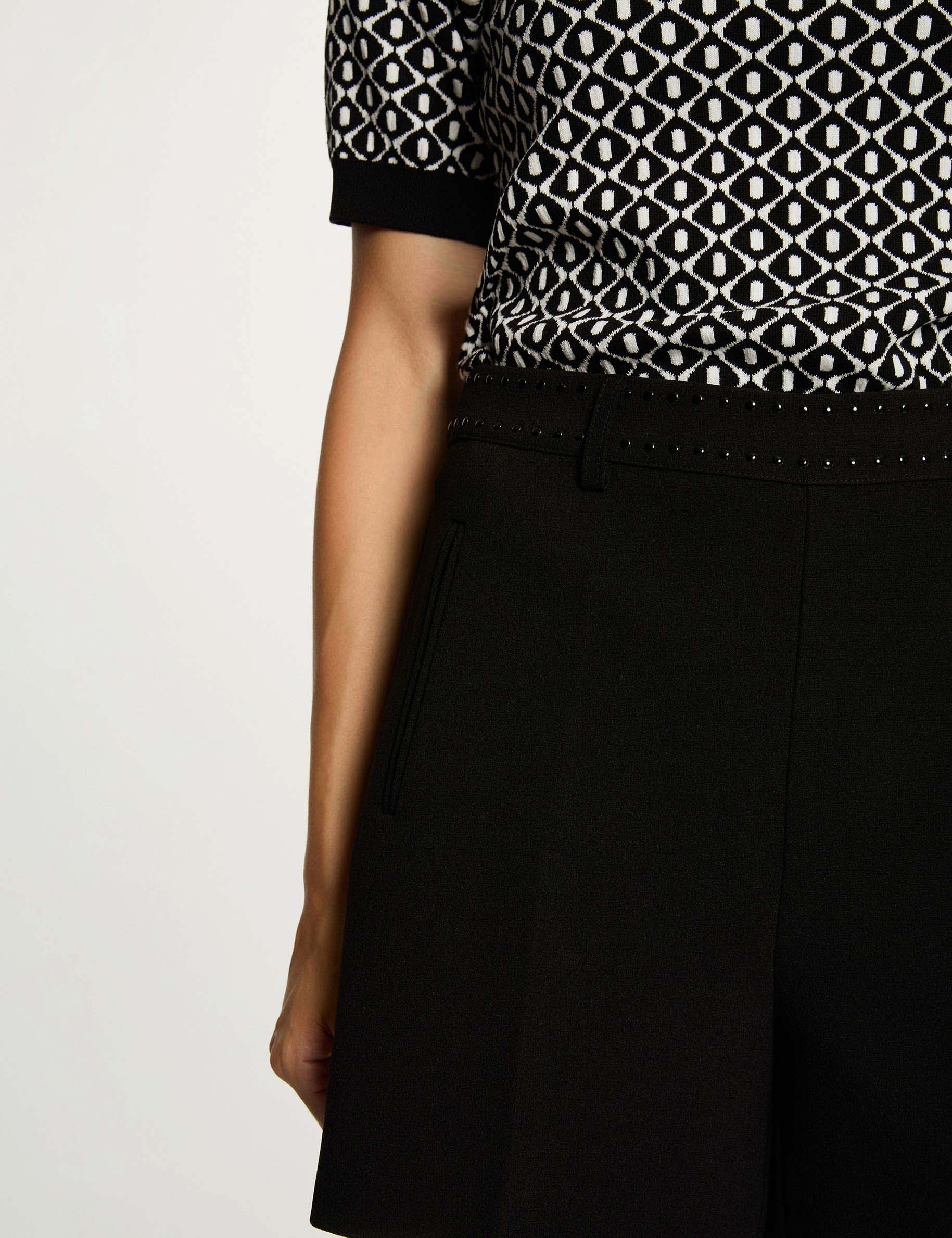 Short taille haute clouté noir femme
