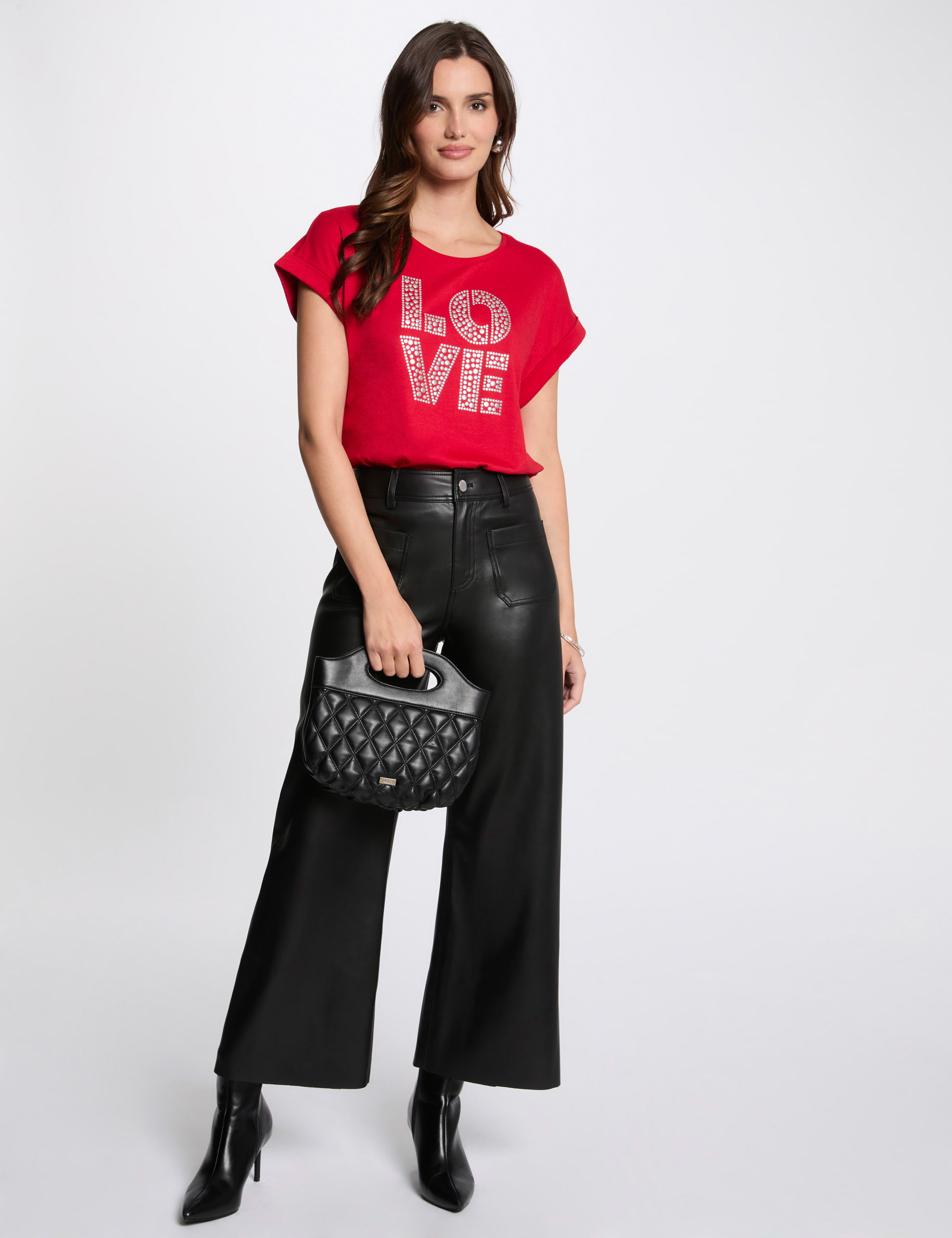 t shirt a inscription rouge femme T-shirt à inscription rouge femme