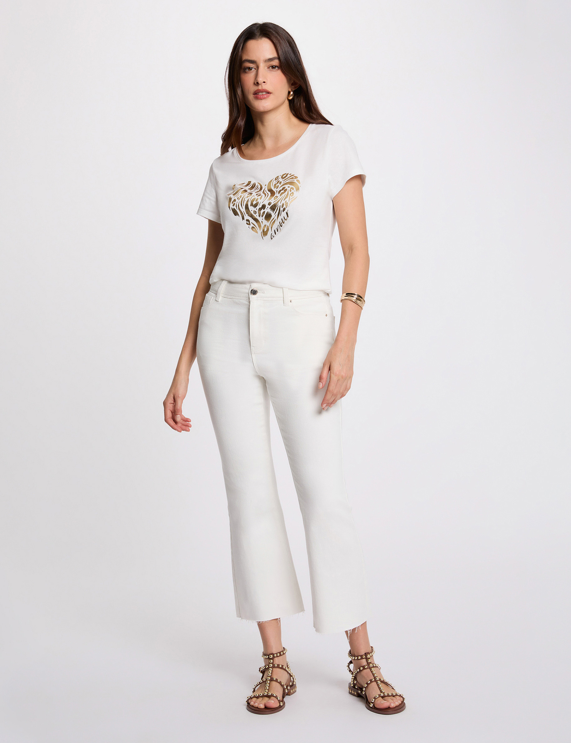 T-shirt manches courtes blanc femme