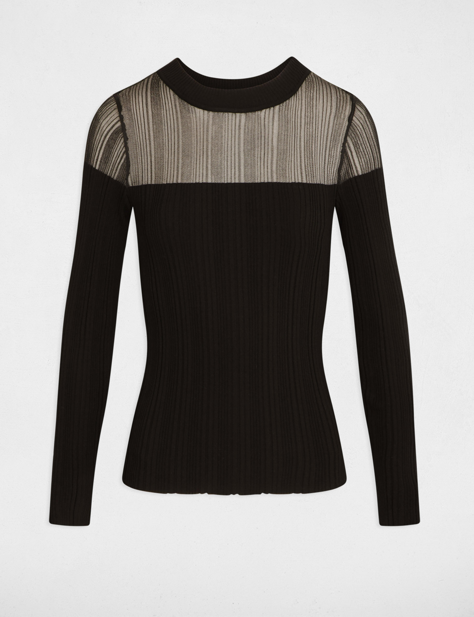 pull manches longues cotele noir femme Pull manches longues côtelé noir femme