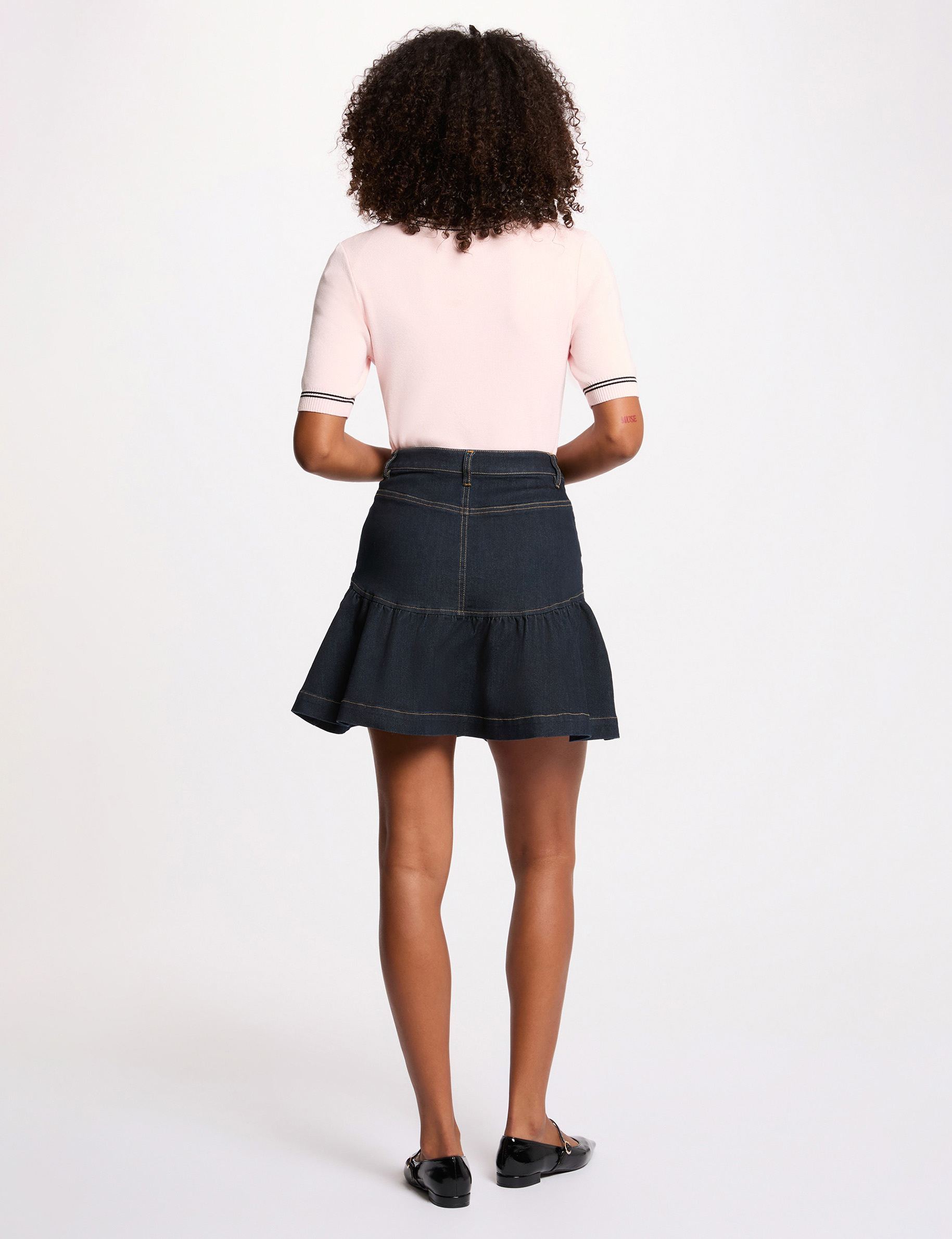 Gilet ajust&eacute; manches courtes rose clair femme