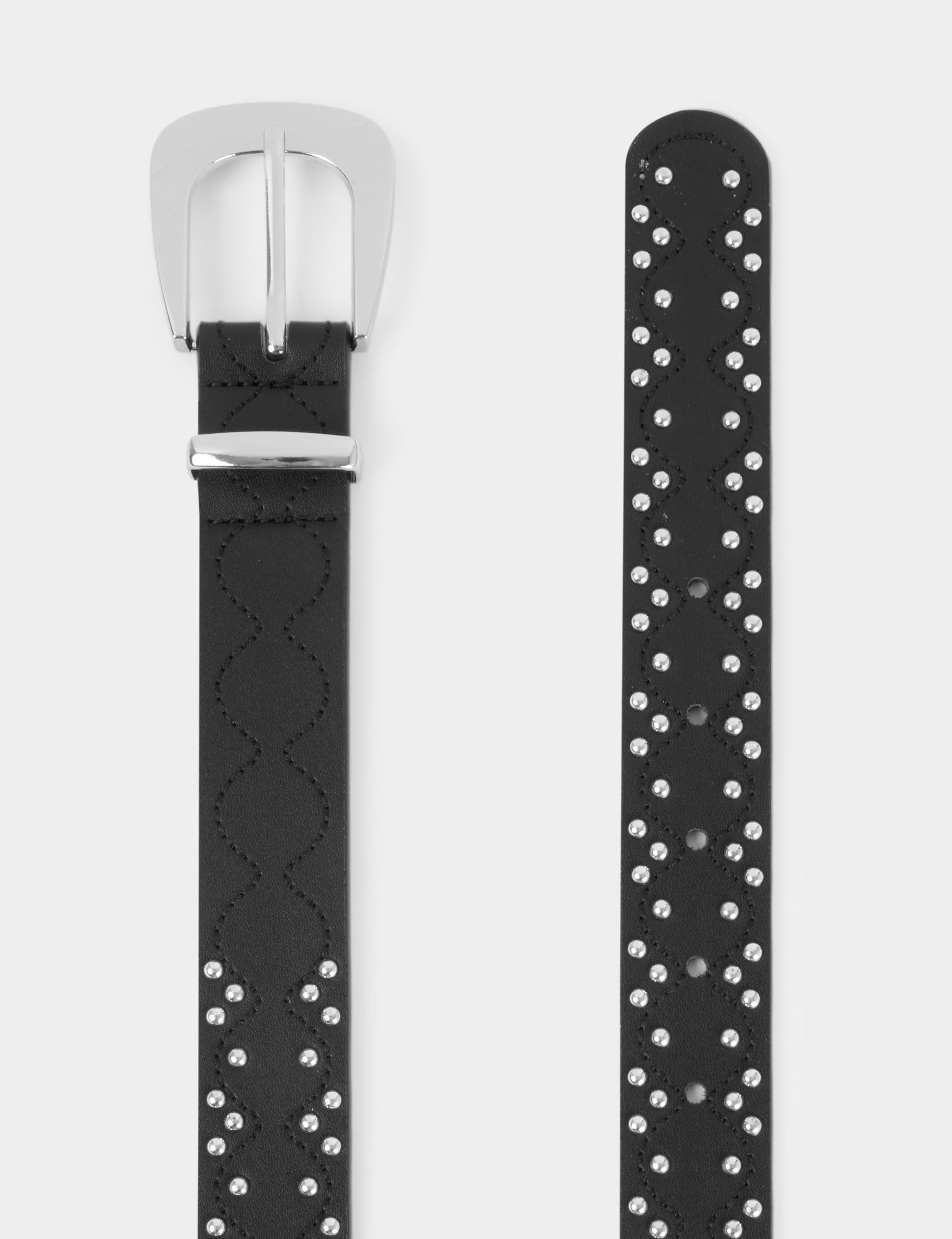 Fijne riem met studs zwart vrouw