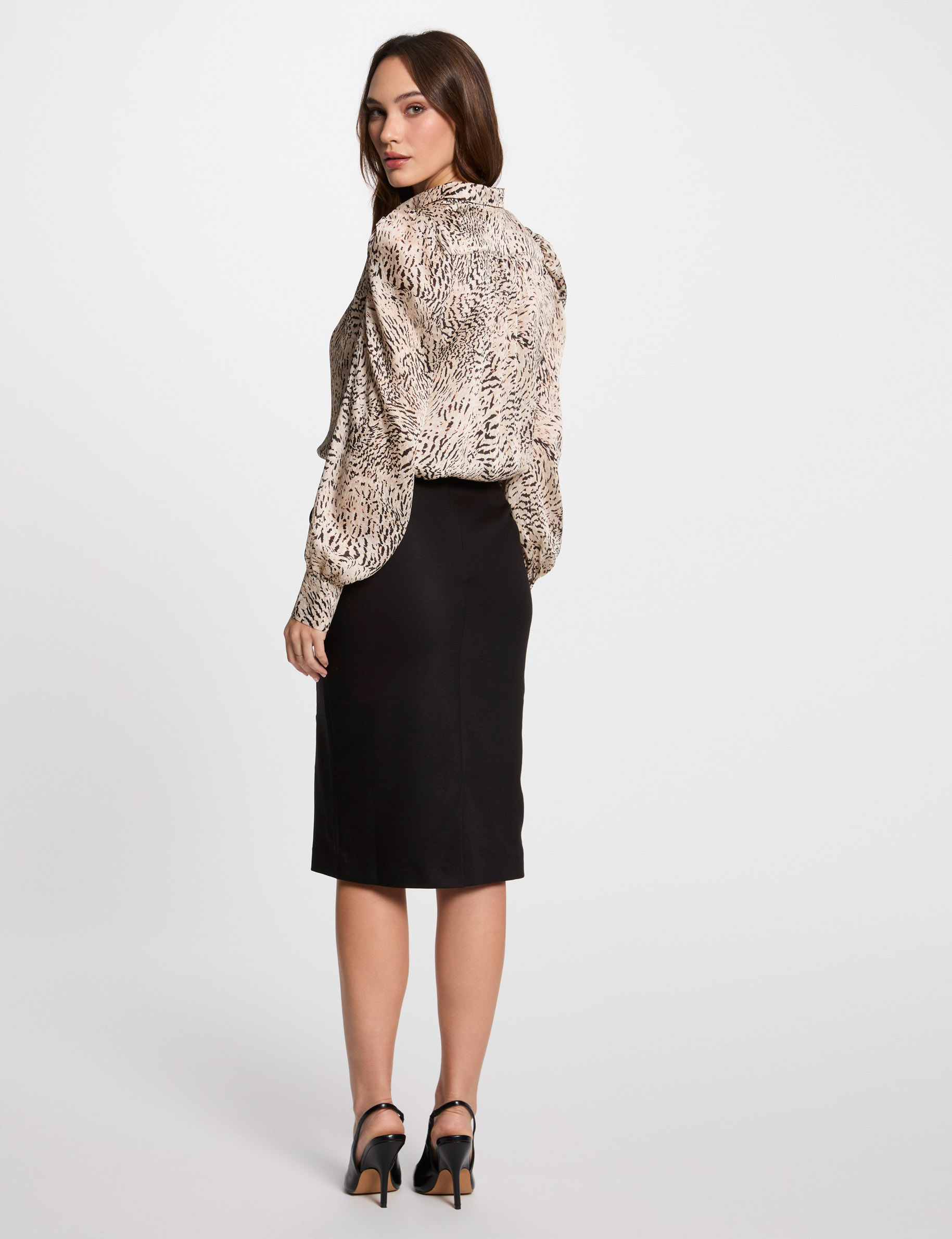 Blouse met lange mouwen meerkleurig vrouw