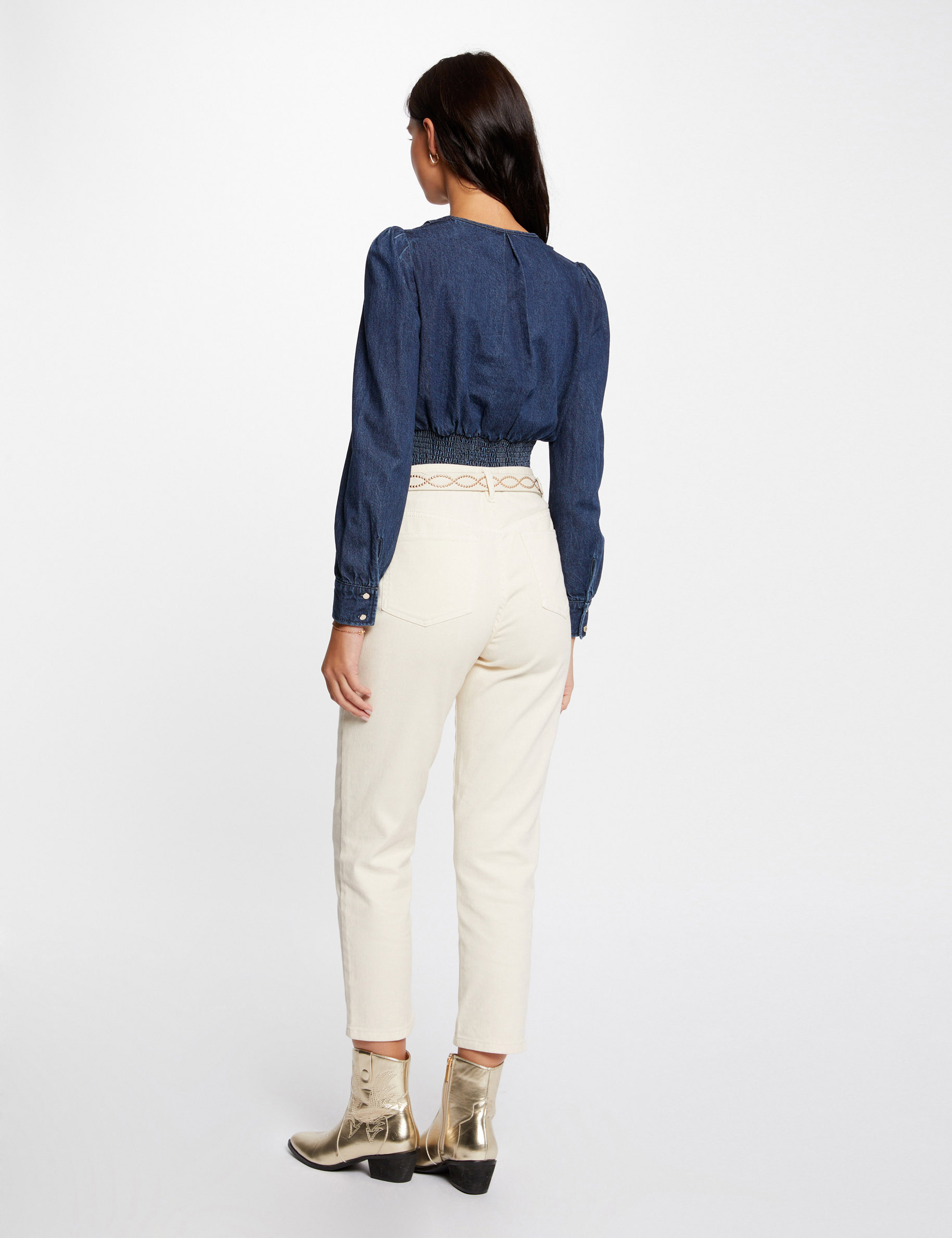 blouse manches longues en jean jean brut femme Blouse manches longues en jean jean brut femme