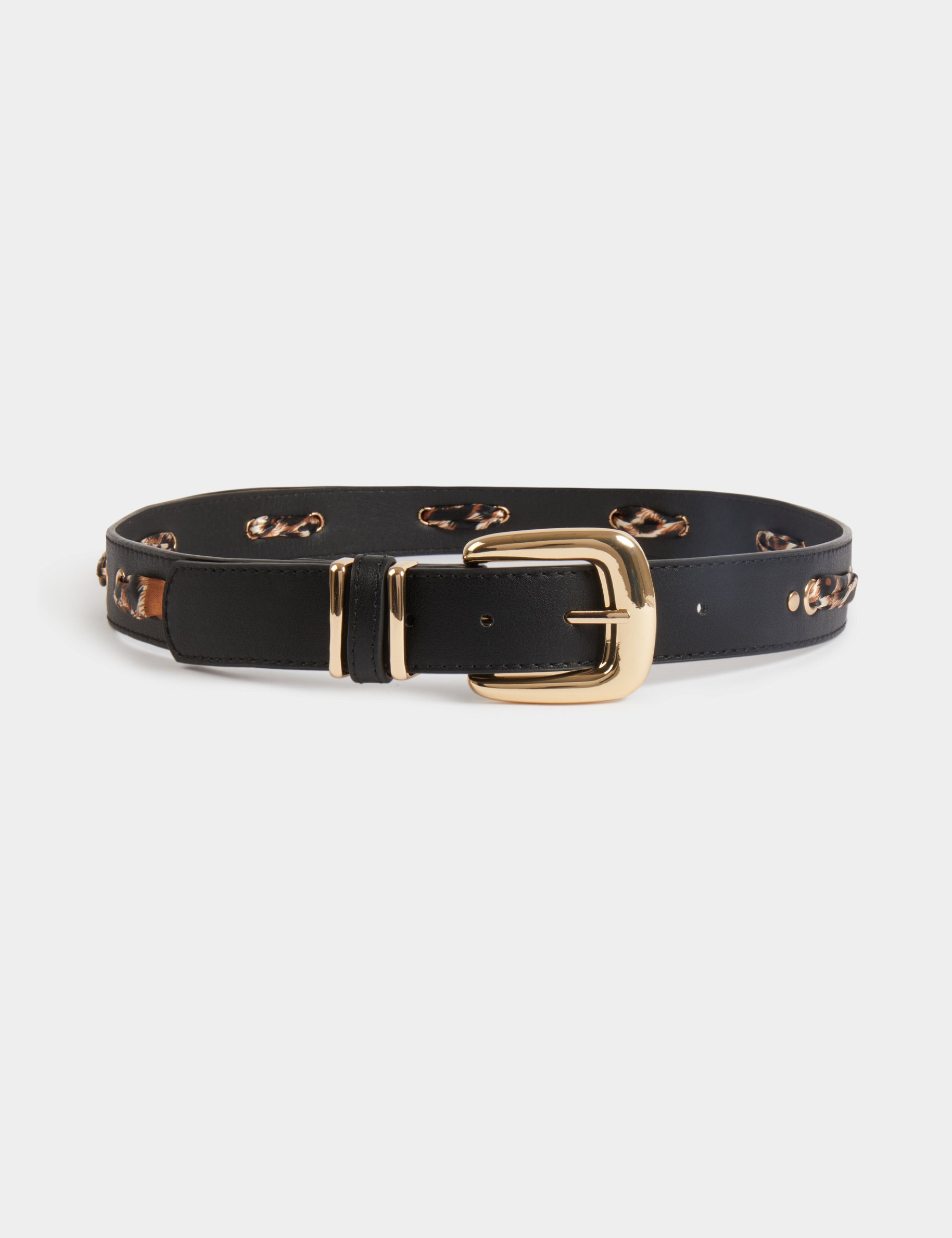 Ceinture large similicuir noir femme
