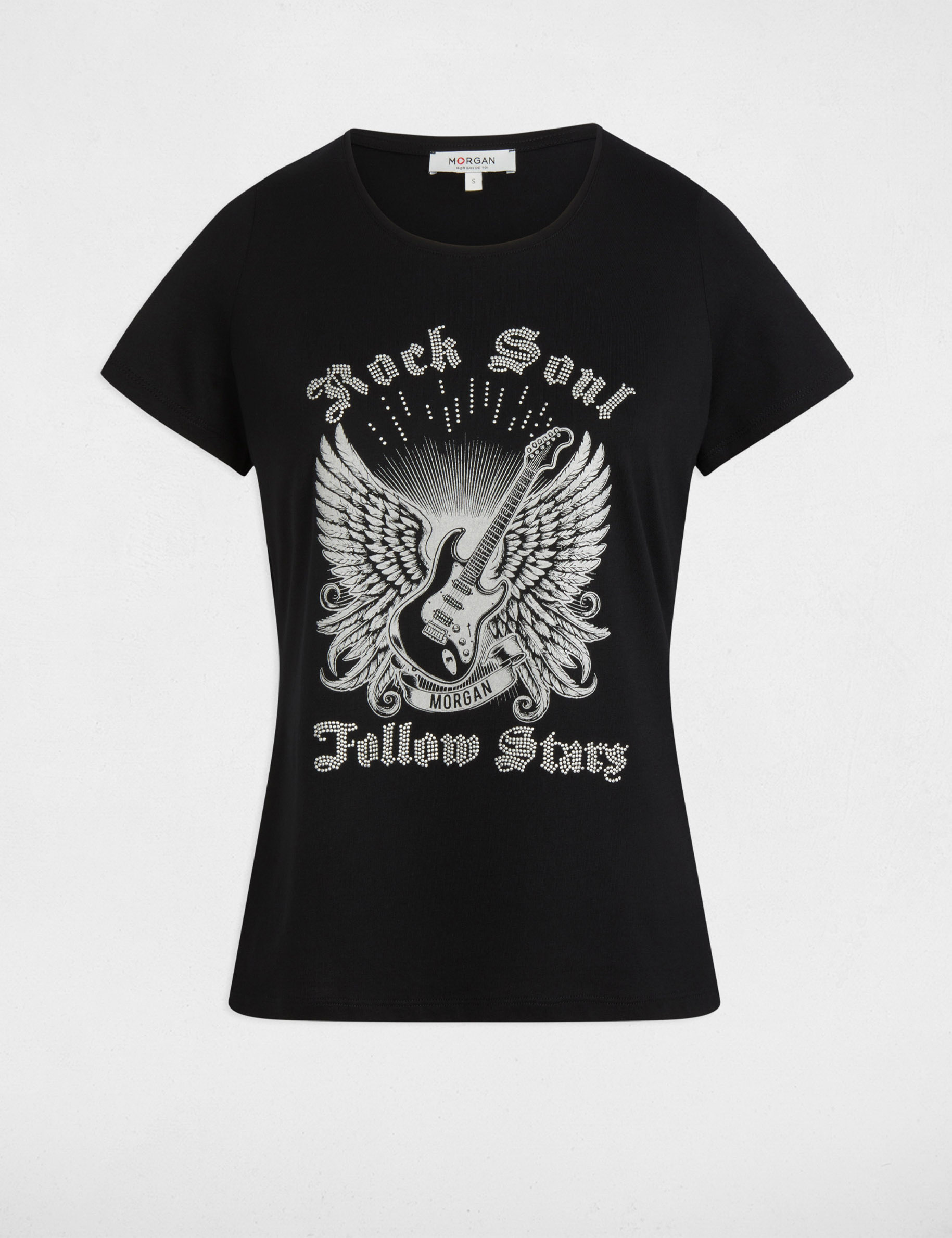 t shirt a inscription noir femme T-shirt à inscription noir femme