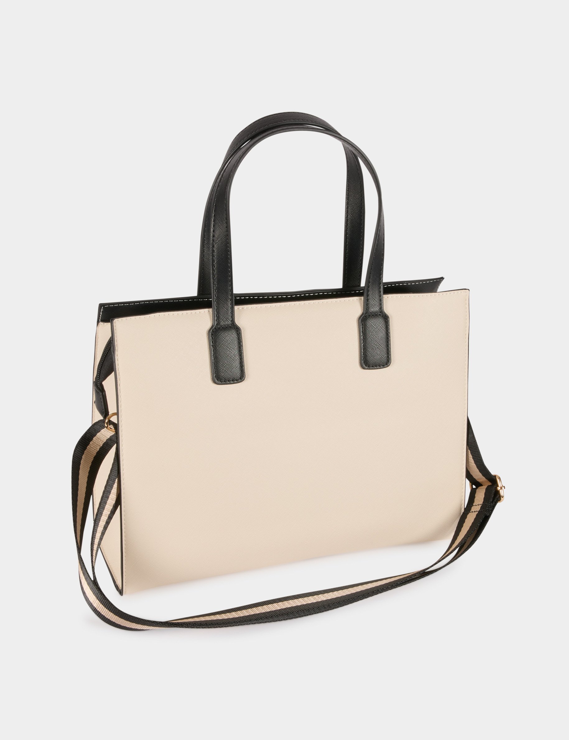 Sac cabas similicuir ivoire femme