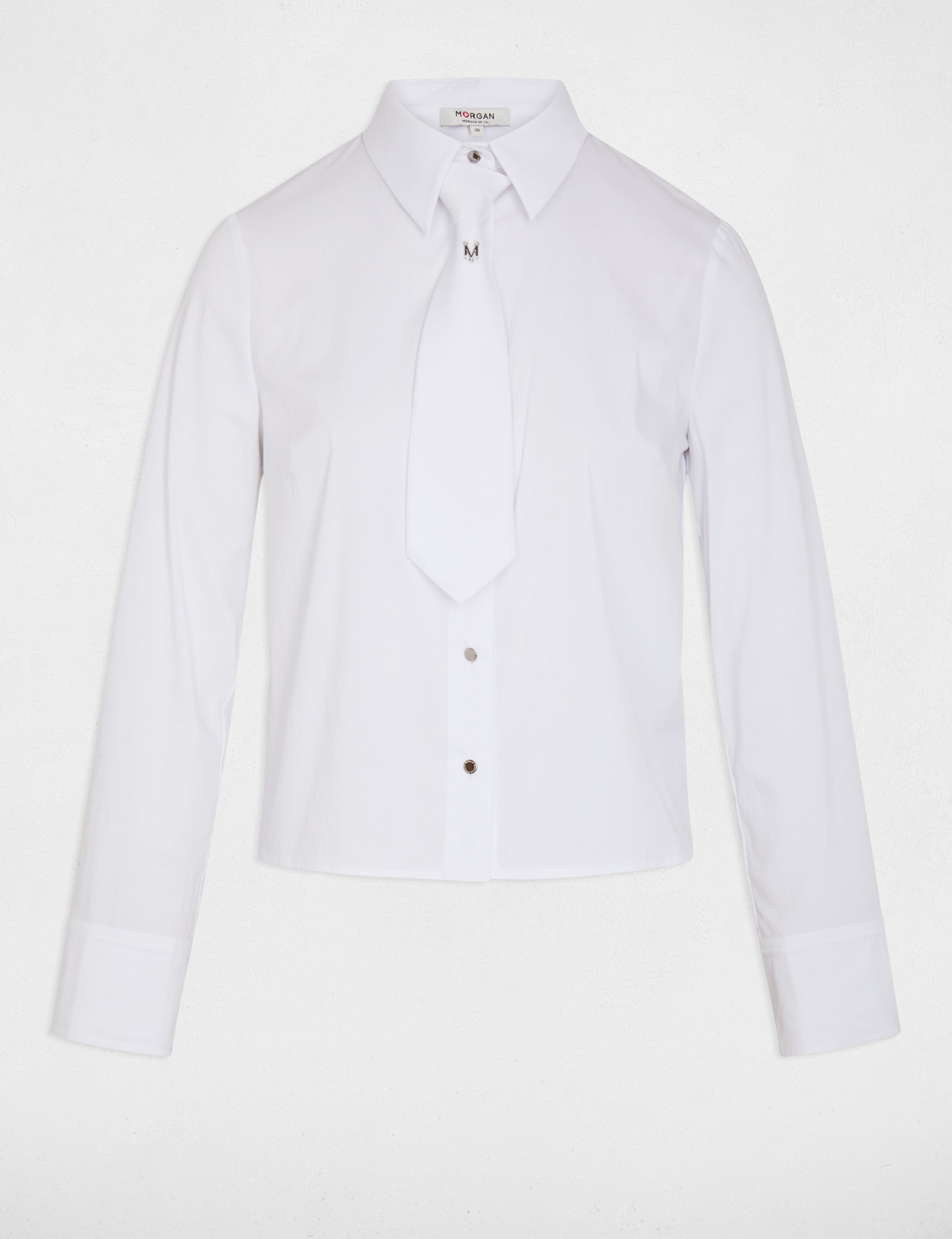 Chemise manches longues blanc femme
