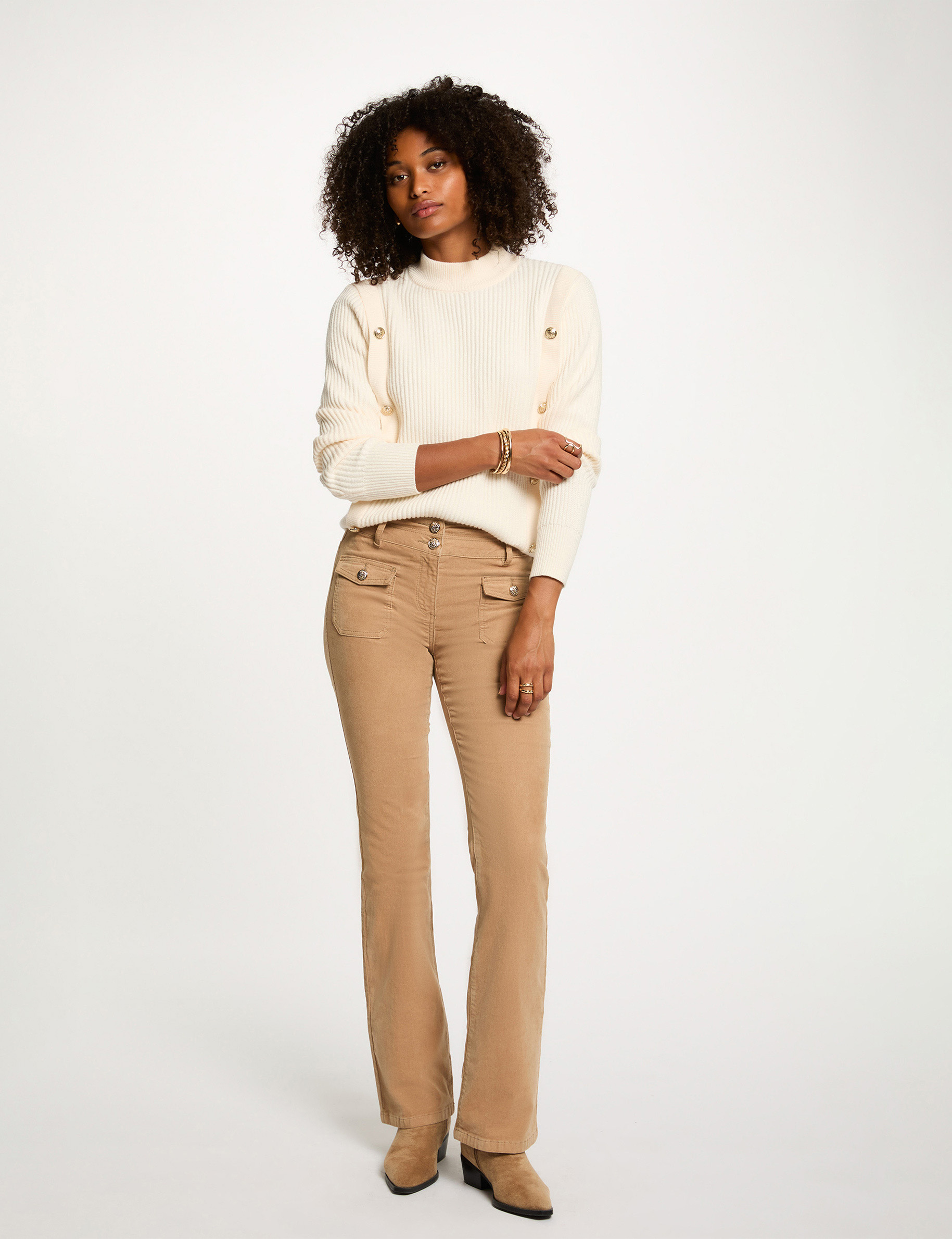 pull court col roule ivoire femme Pull court col roulé ivoire femme