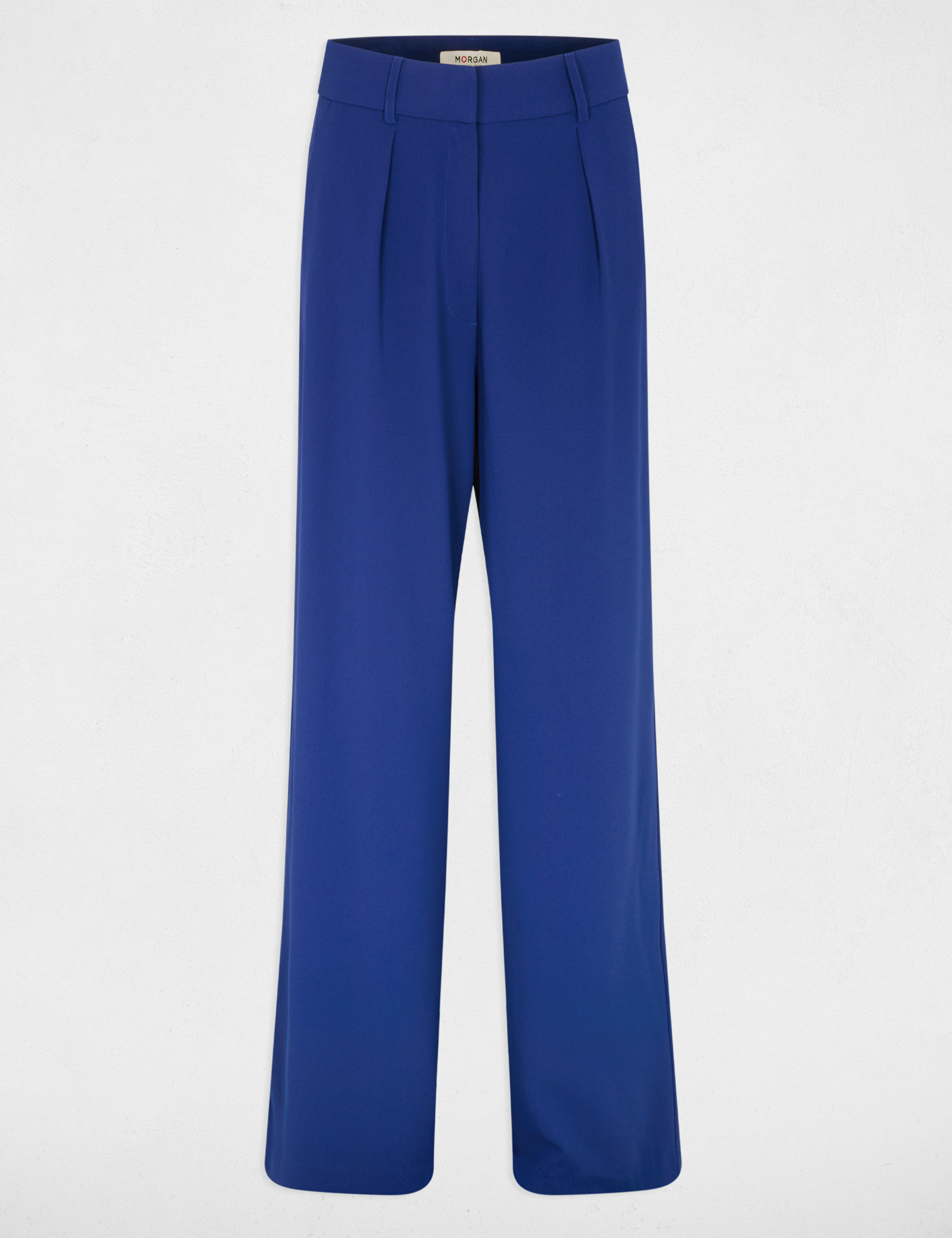 Wijde broek bleu pétrole vrouw