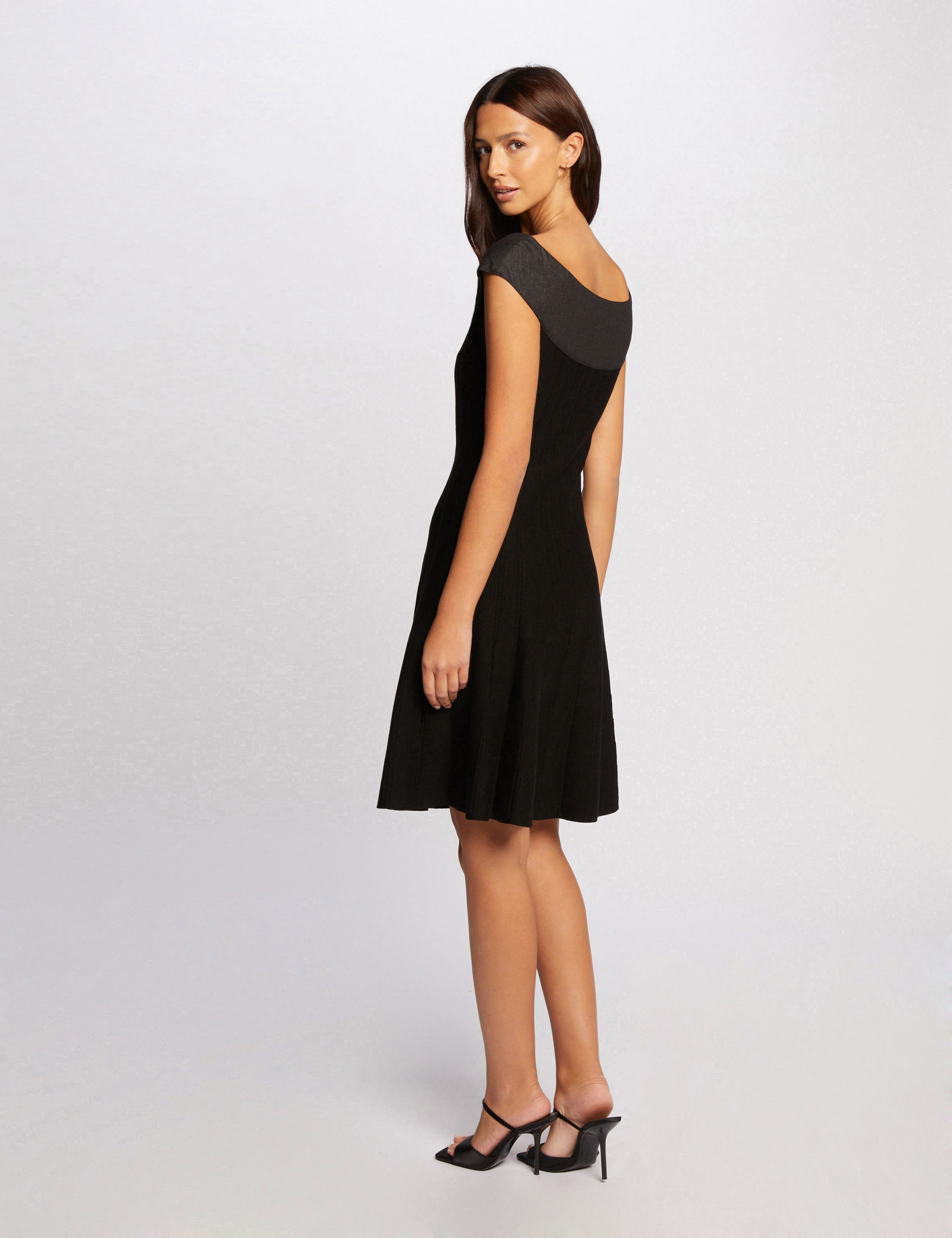 Morgan Robe Robe Tricot Morgan Col En V, Bretelles Larges