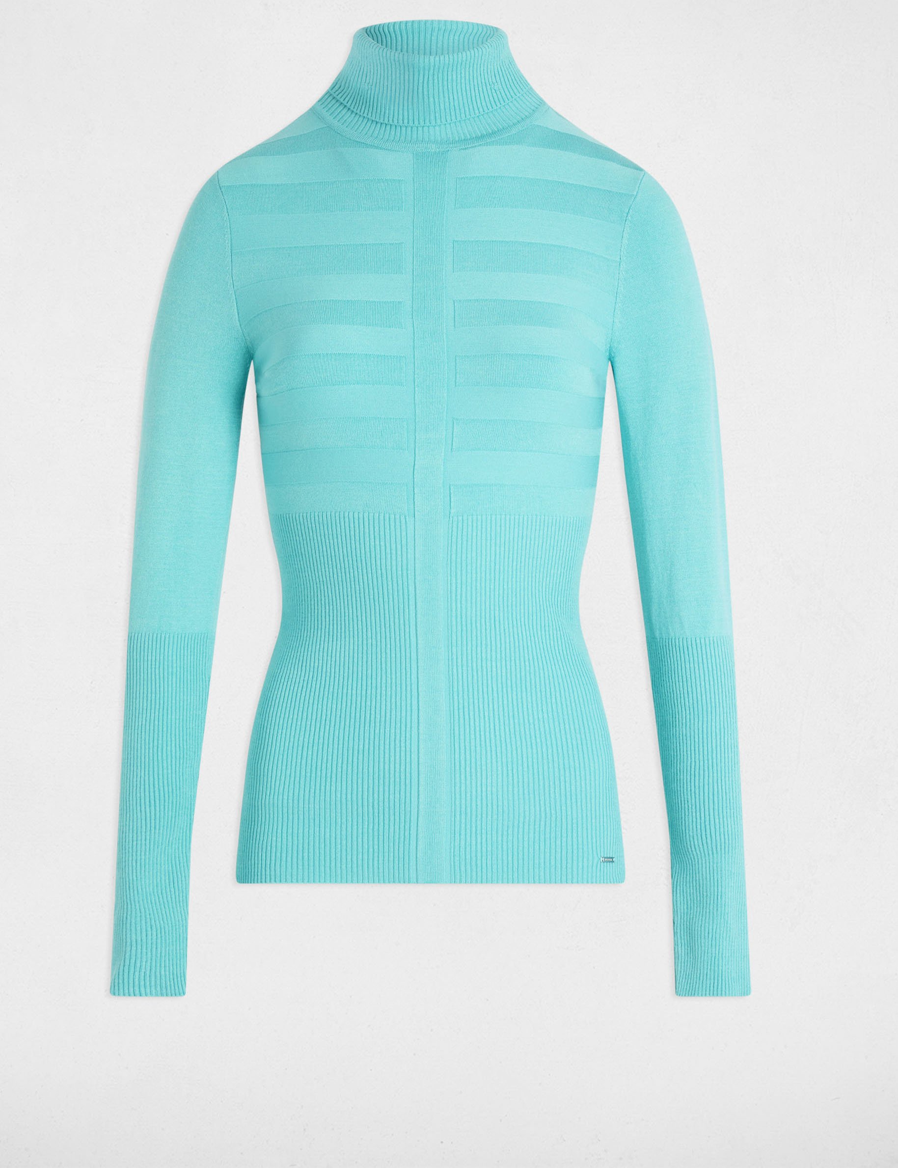 pull col roule ajuste vert femme Pull col roulé ajusté vert femme