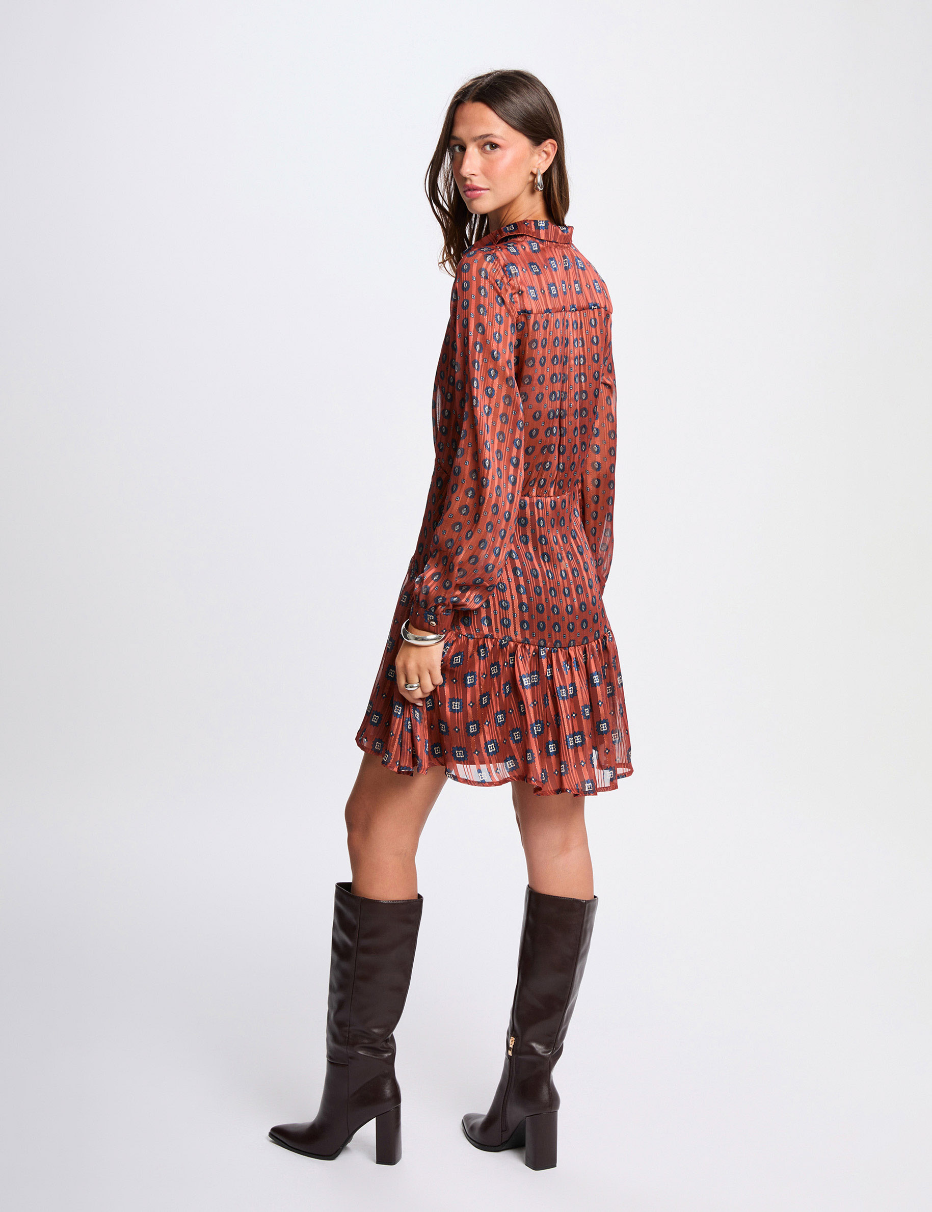 robe courte evasee multicolore femme Robe courte évasée multicolore femme