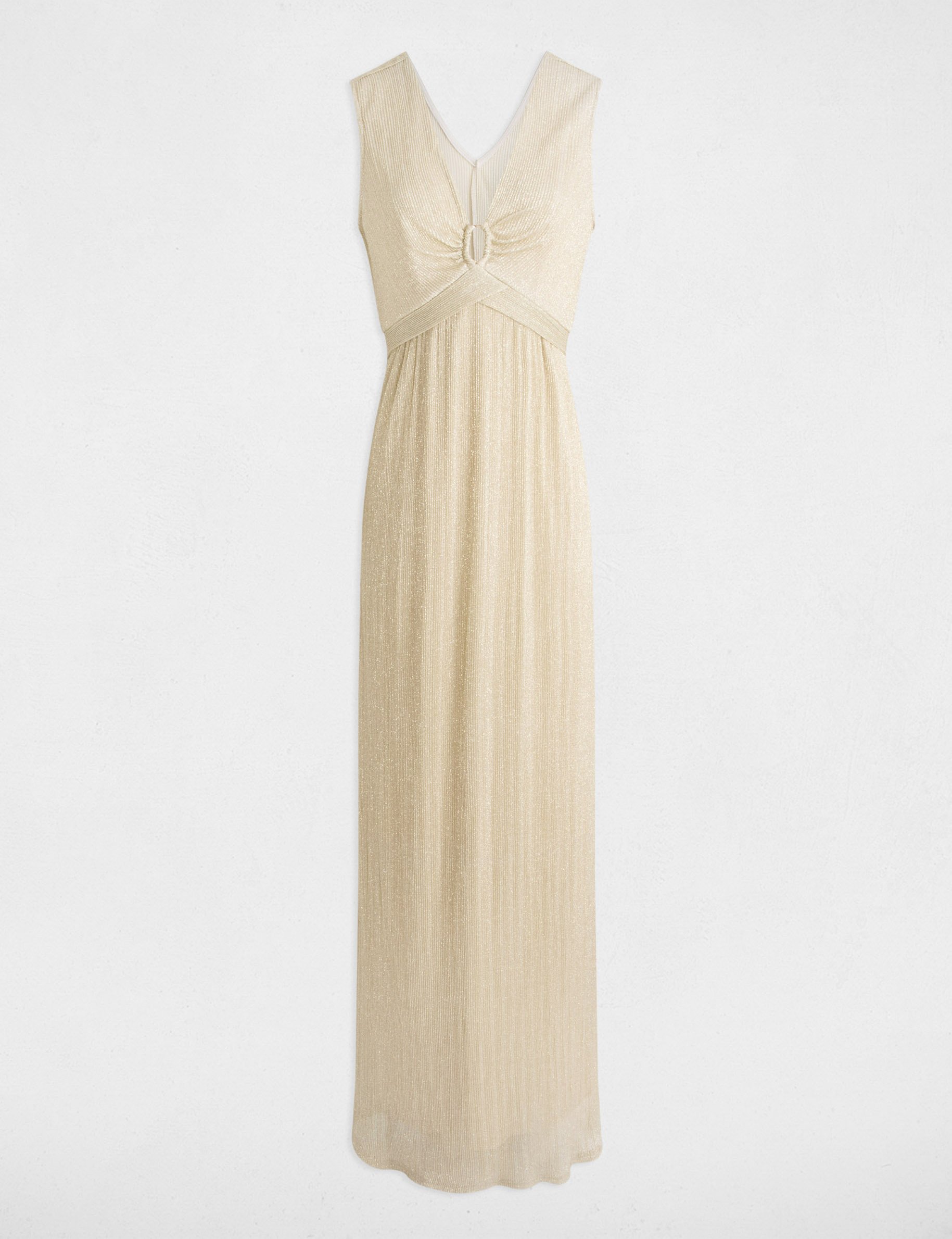 robe longue droite jaune or femme Robe longue droite jaune or femme