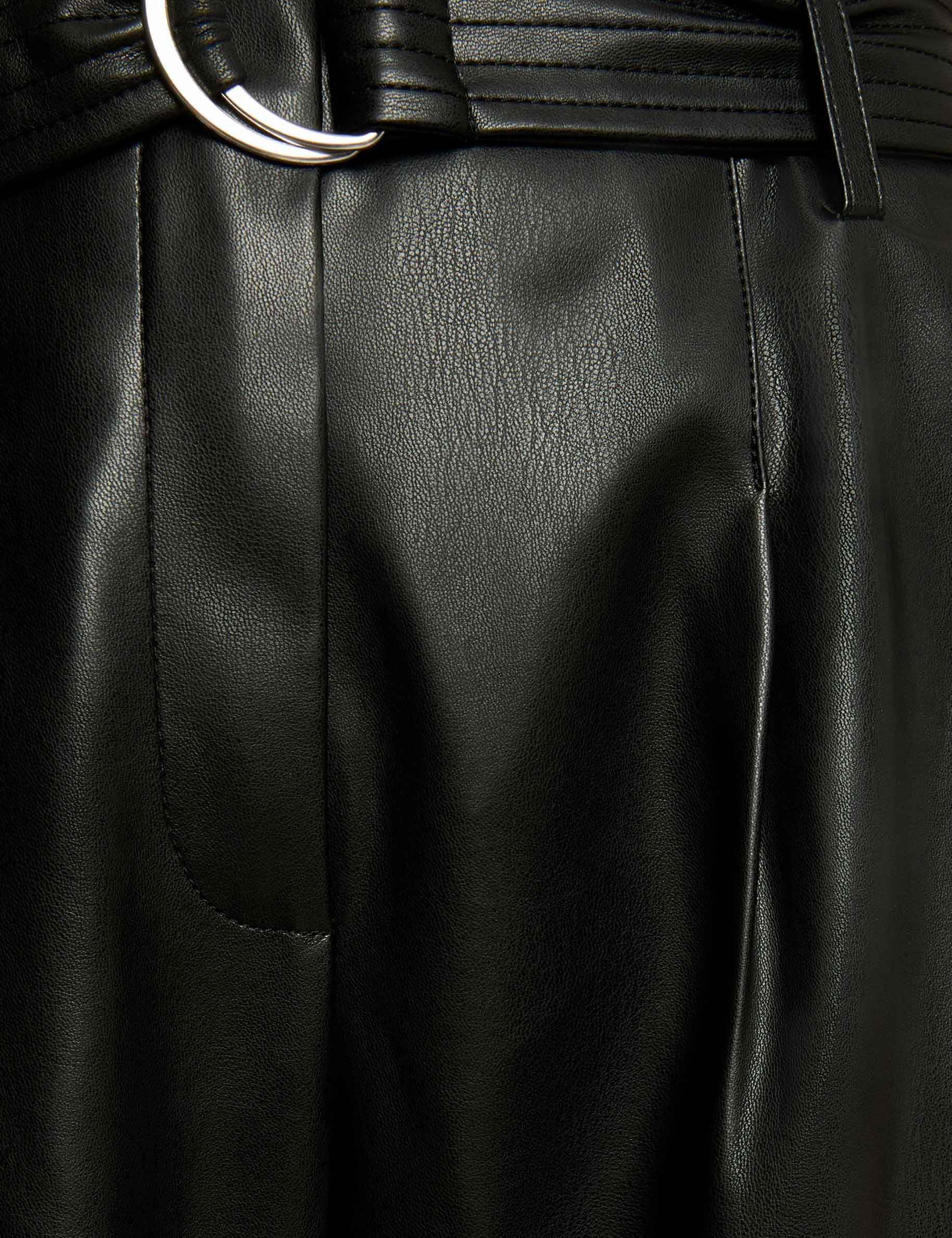 pantalon large taille haute noir femme null