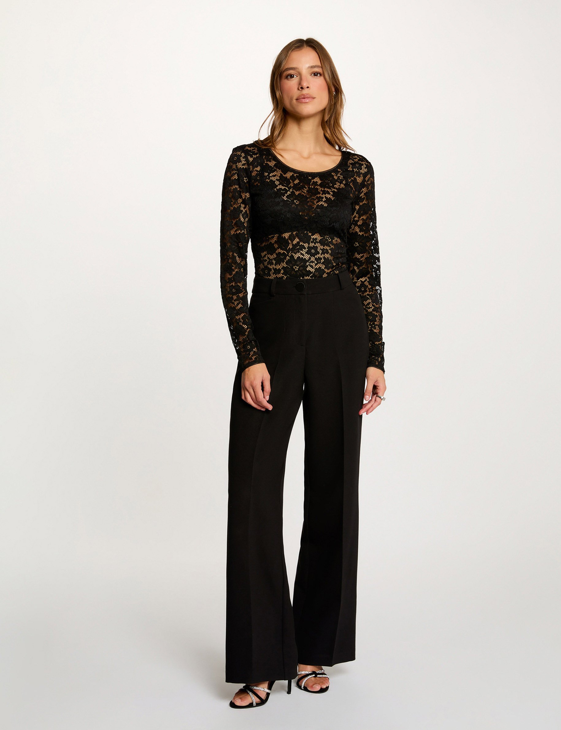 body dentelle decollete noir femme zwart vrouw