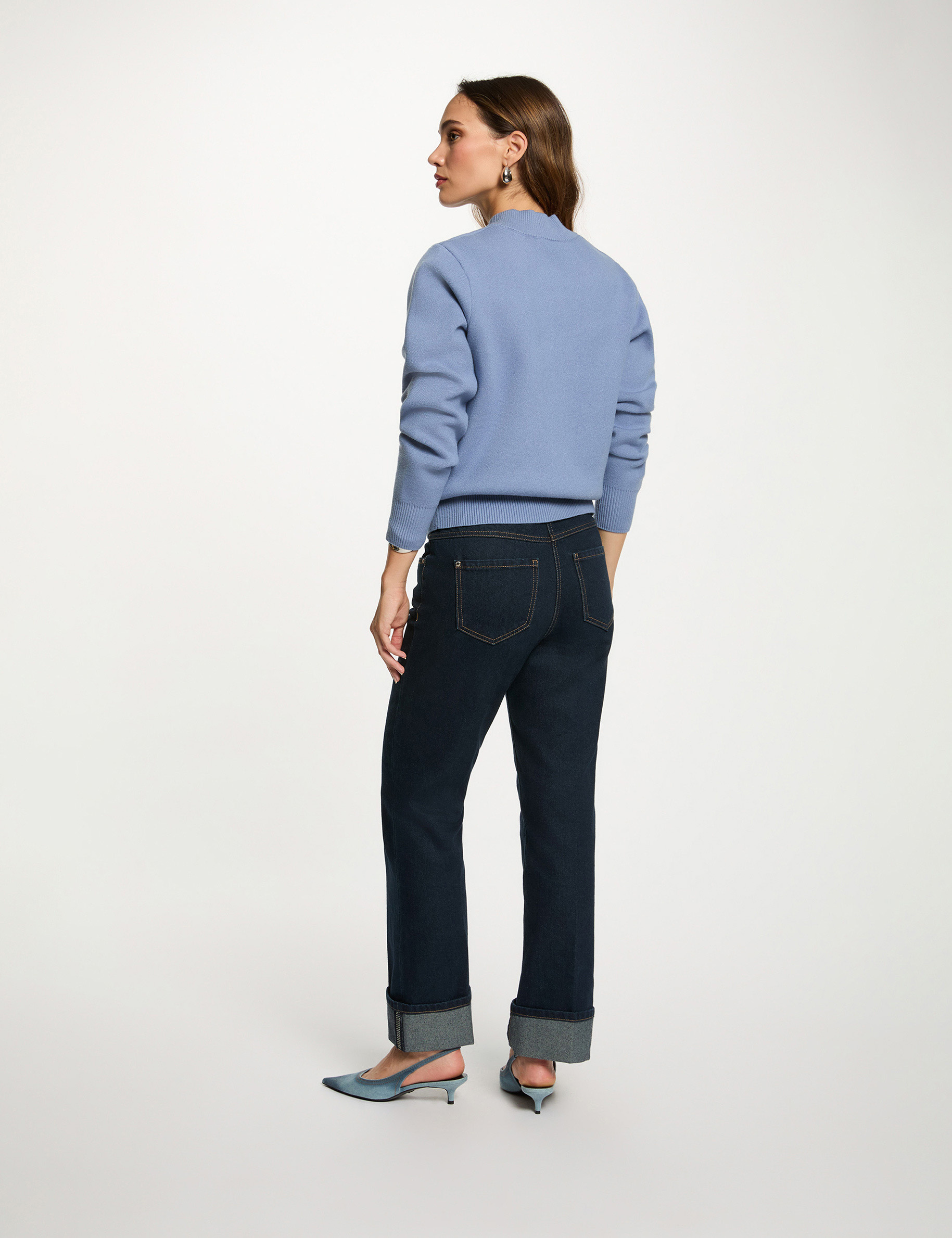 teddy col trui bleu vrouw Teddy col trui bleu vrouw