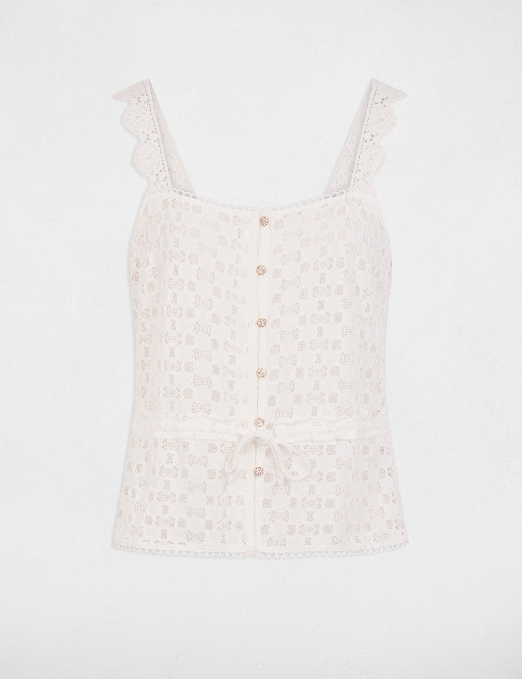 Mouwloze top helder wit vrouw