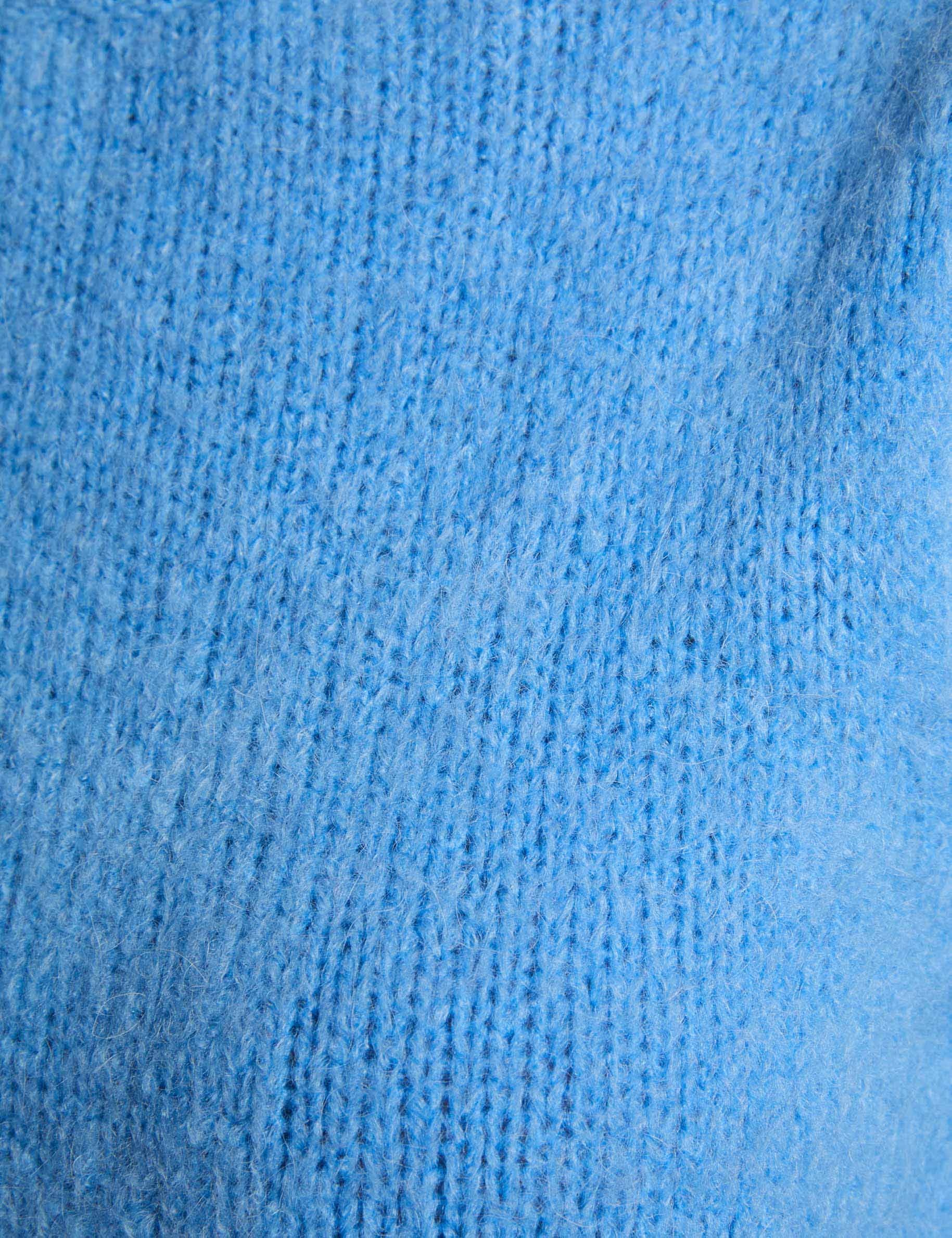 pull col montant bleu femme null