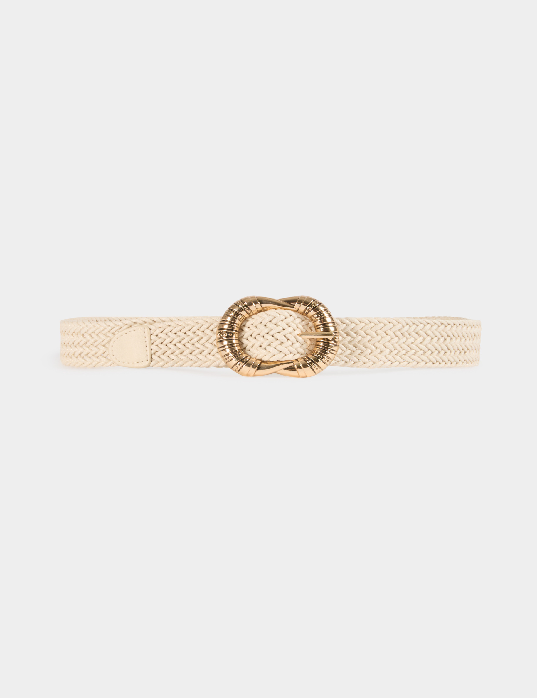 Ceinture large tressée blanc femme