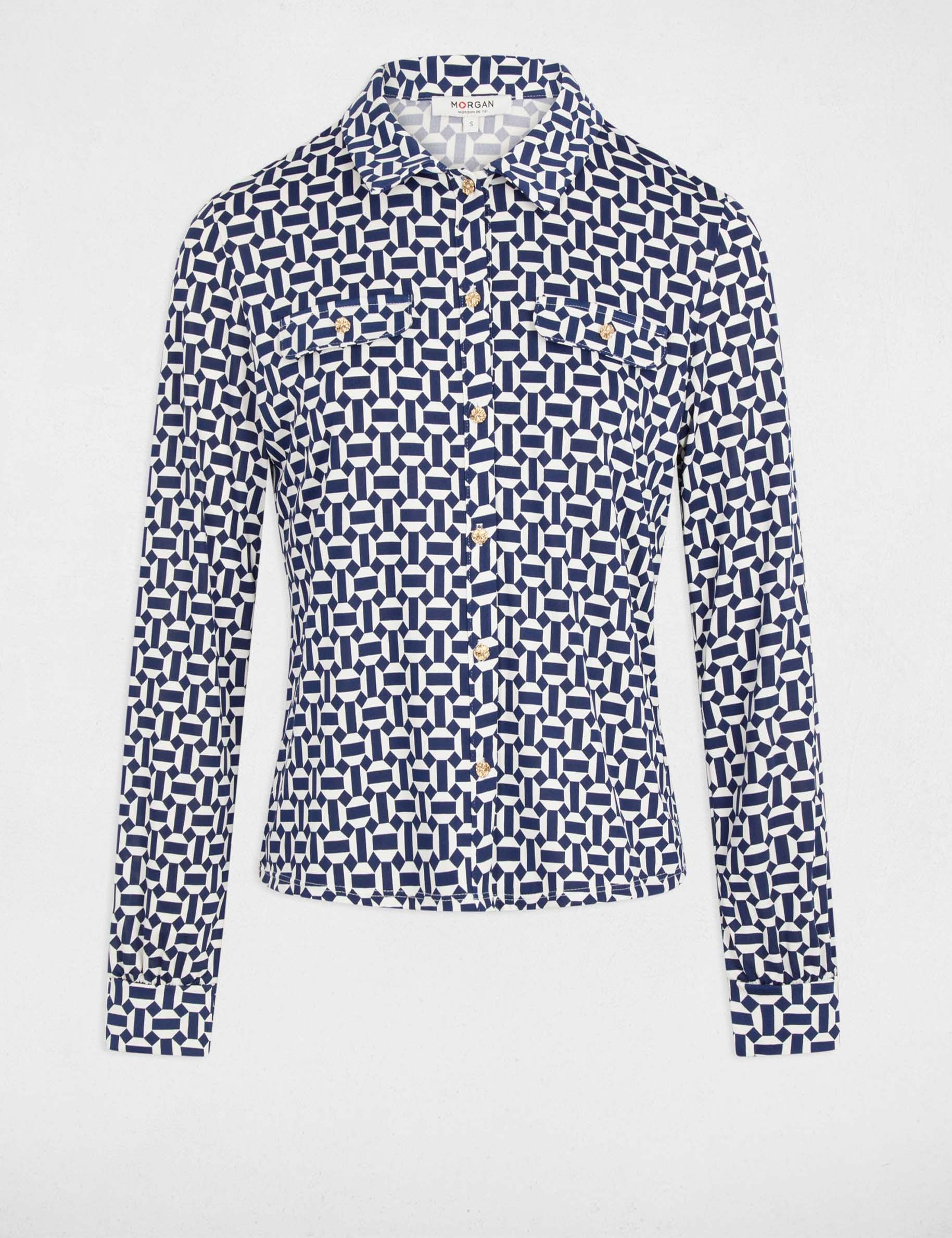 T-shirt col à revers blanc femme