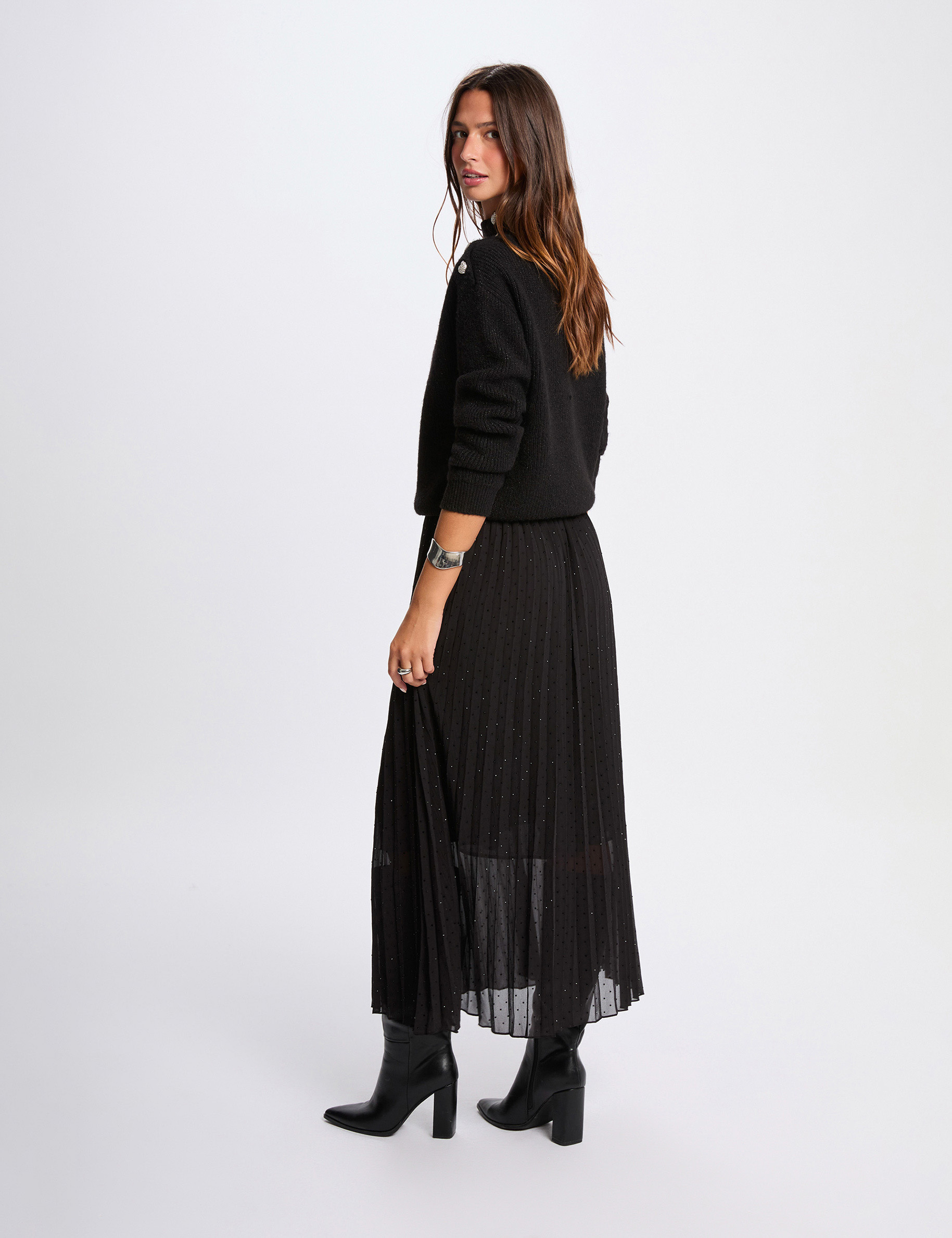 lange rok met strass zwart vrouw Lange rok met strass zwart vrouw