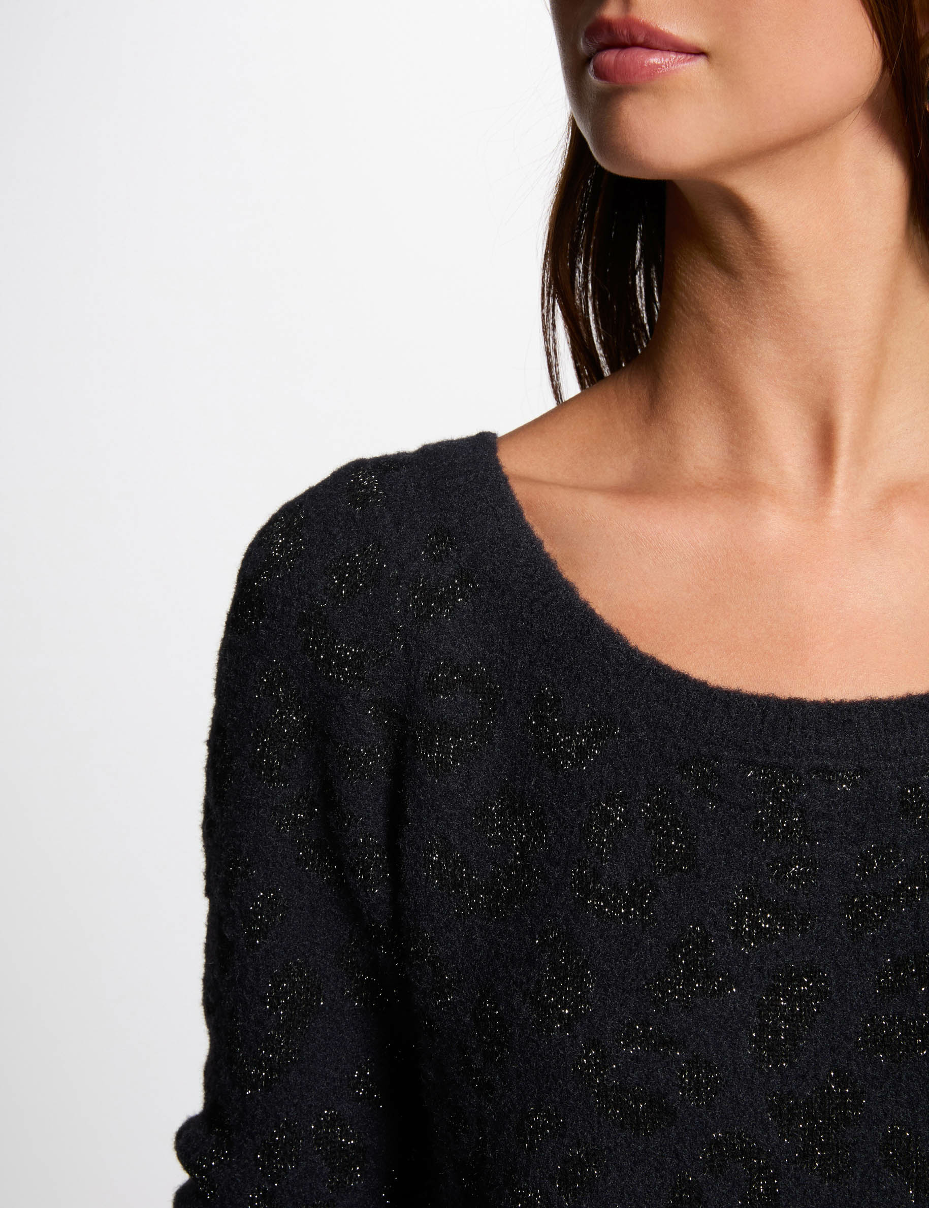 pull col rond imprime marine femme Pull col rond imprimé marine femme