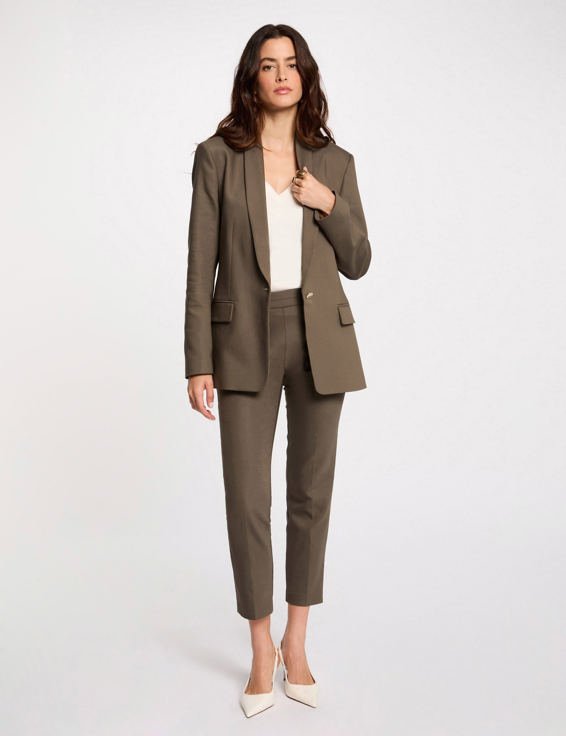 78 broek met ceintuur brons vrouw 7/8 broek met ceintuur brons vrouw
