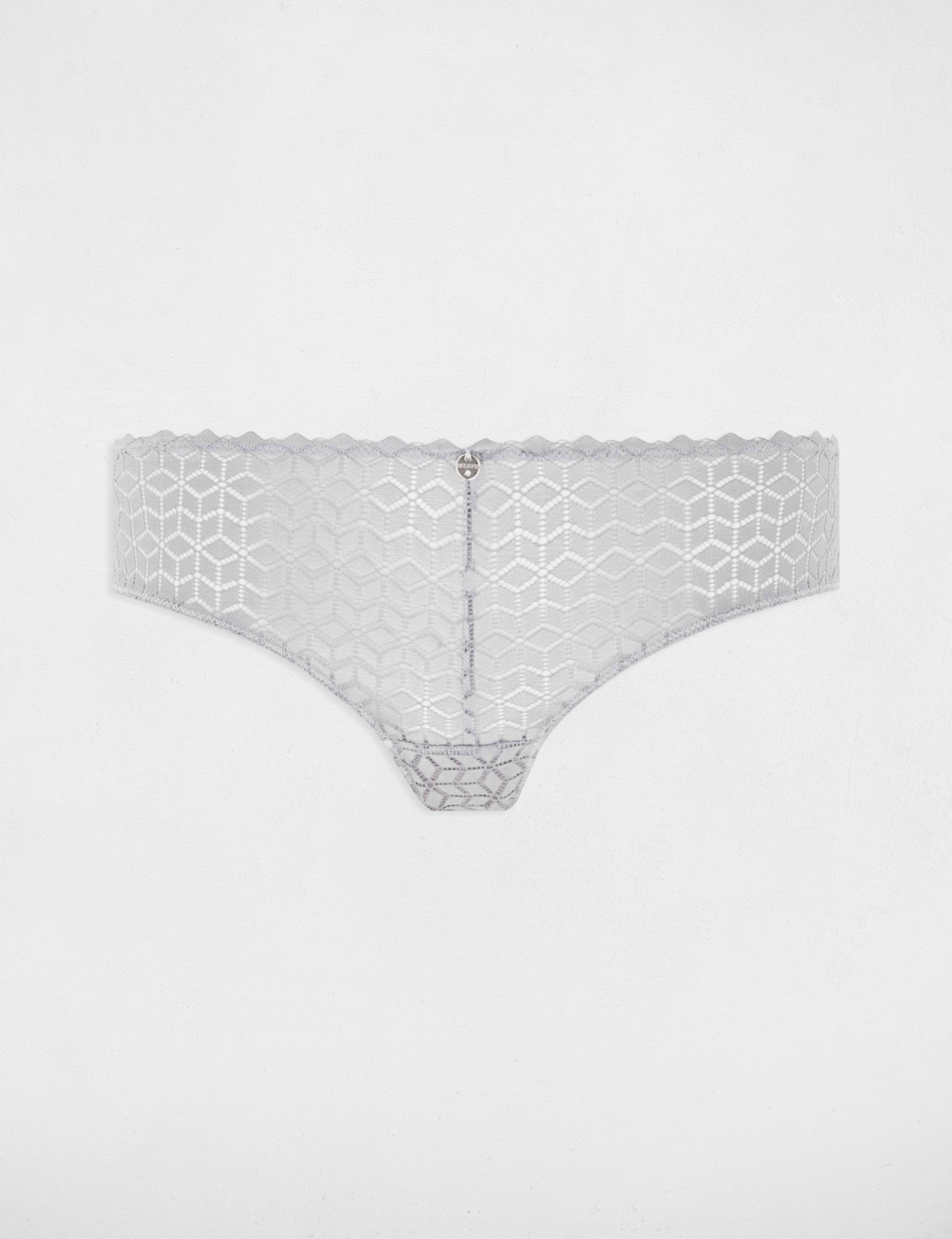 Shorty en dentelle couleur argent femme
