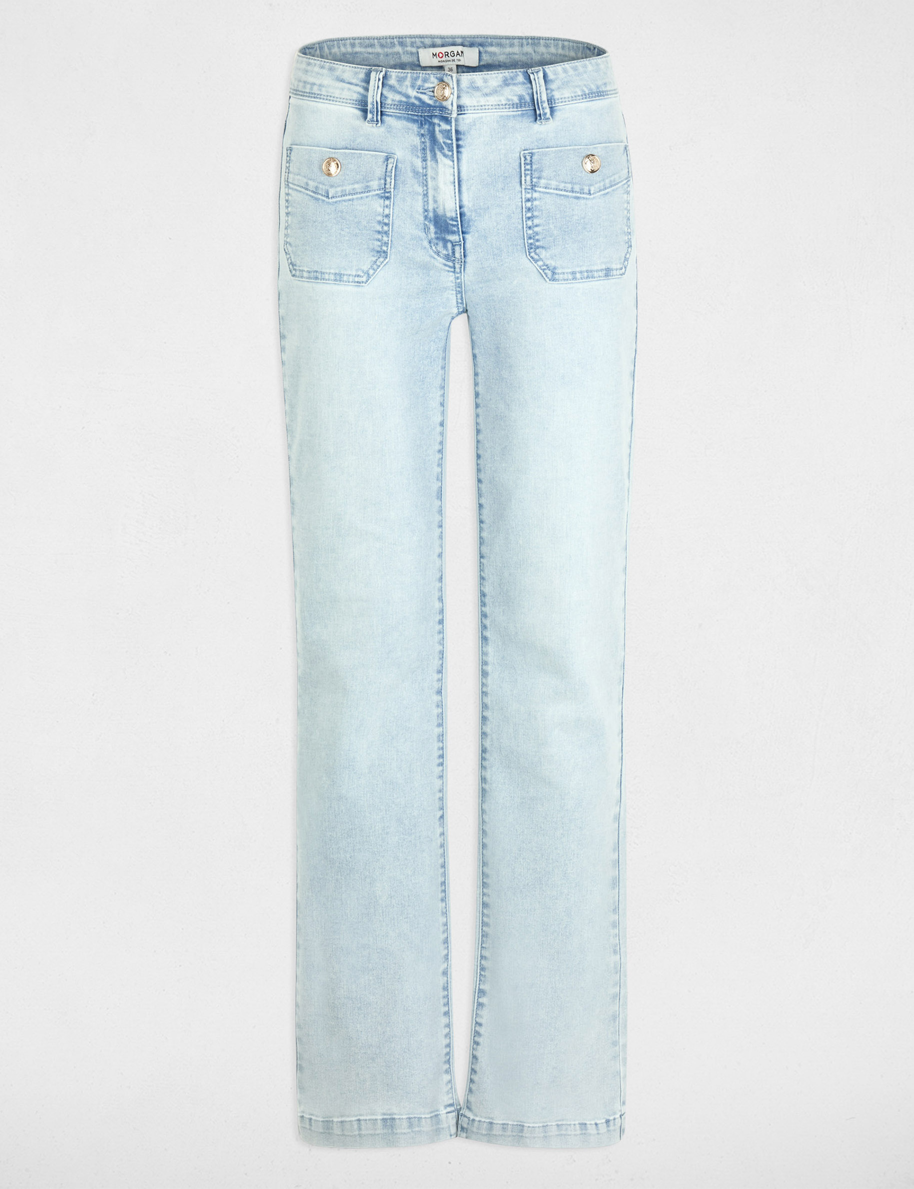 Bootcut jeans gebleekt denim vrouw