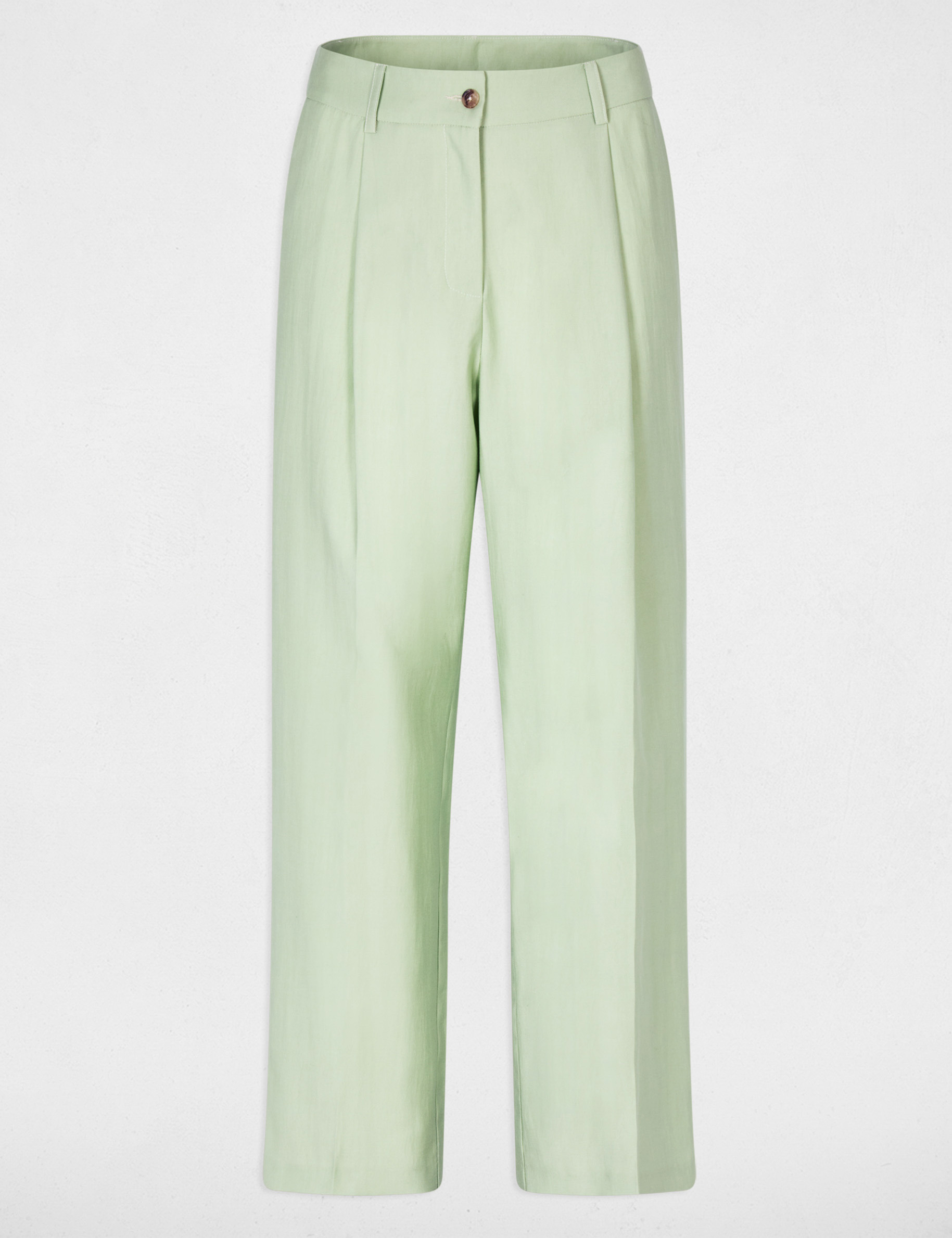 Hoge taille carrot broek pastelgroen vrouw