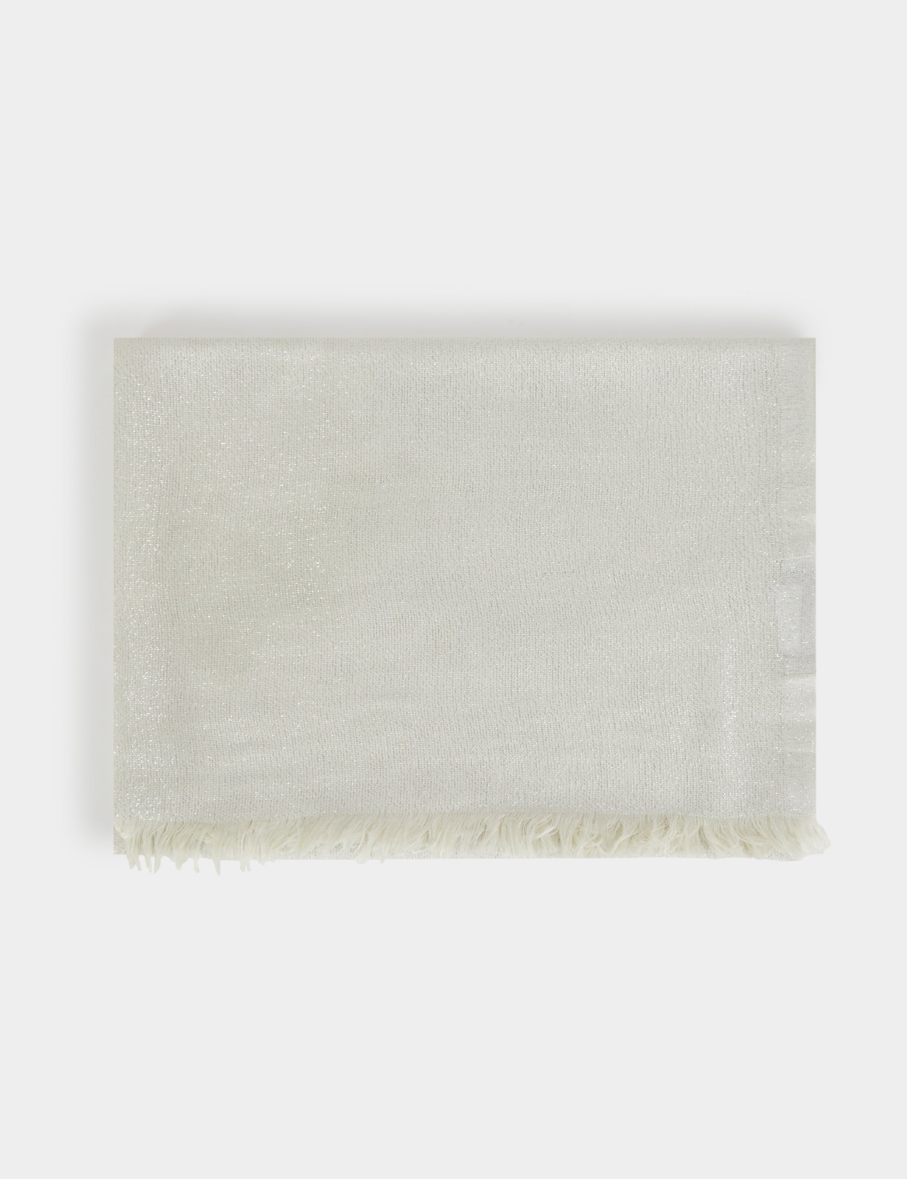 Sjaal met metallic draden ivoor vrouw