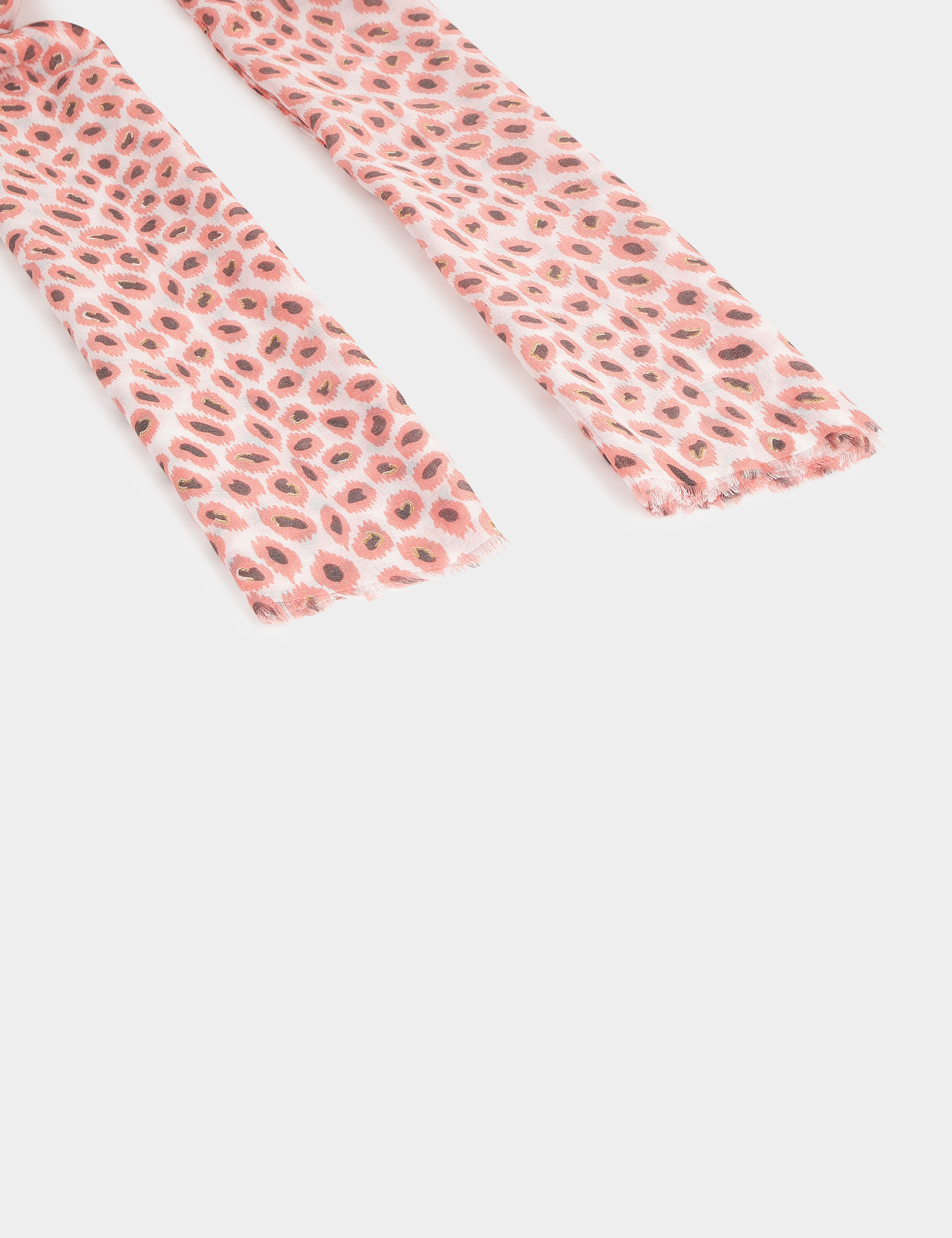 Foulard imprim&eacute; animalier rose femme