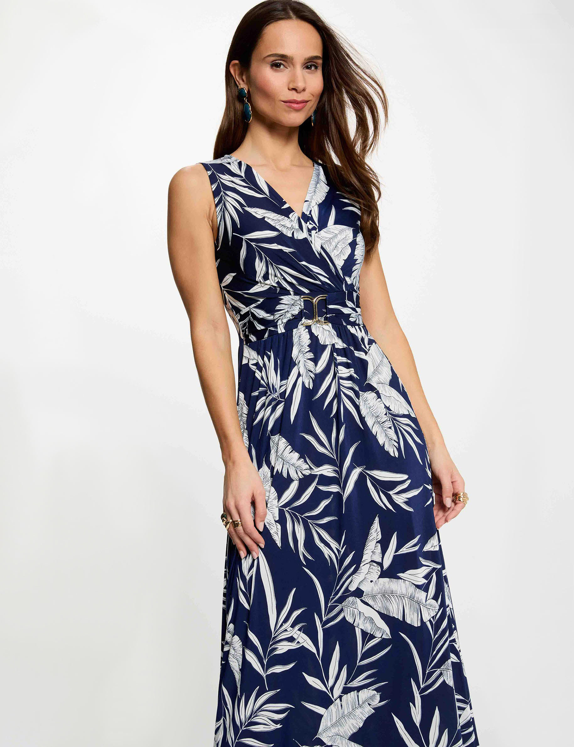 Robe longue d&eacute;collet&eacute; multicolore femme