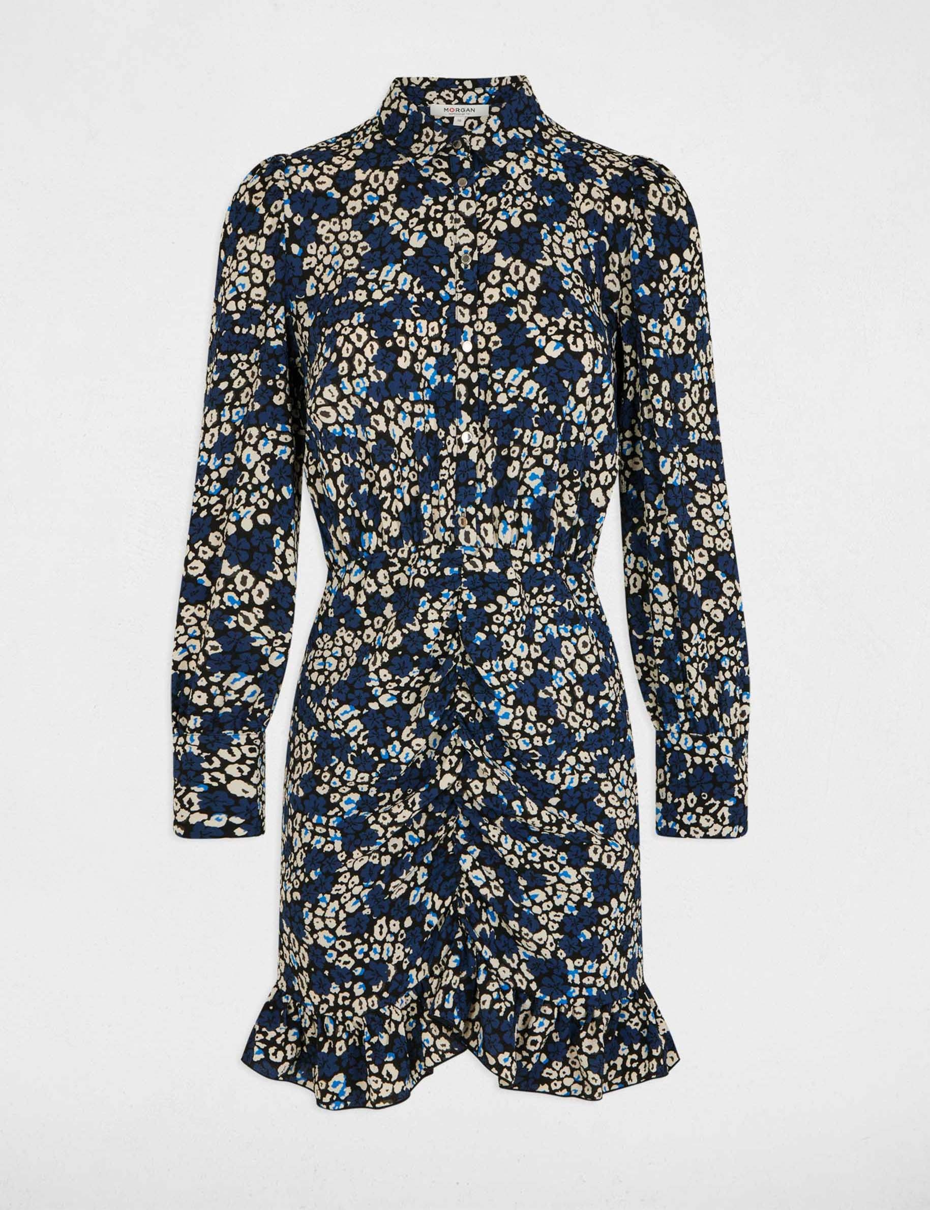 Korte, soepele jurk meerkleurig vrouw