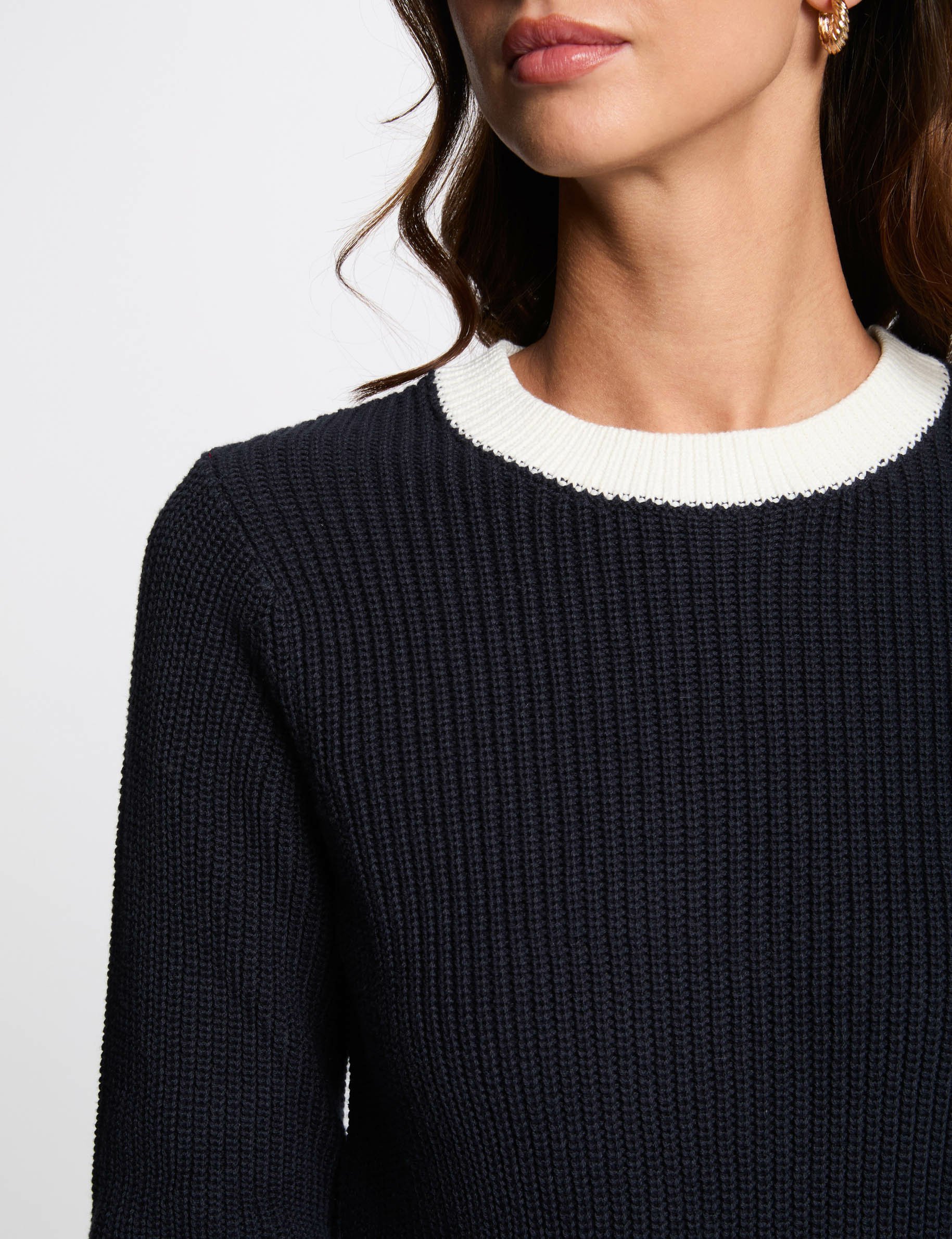 trui met lange mouwen marineblauw vrouw Trui met lange mouwen marineblauw vrouw
