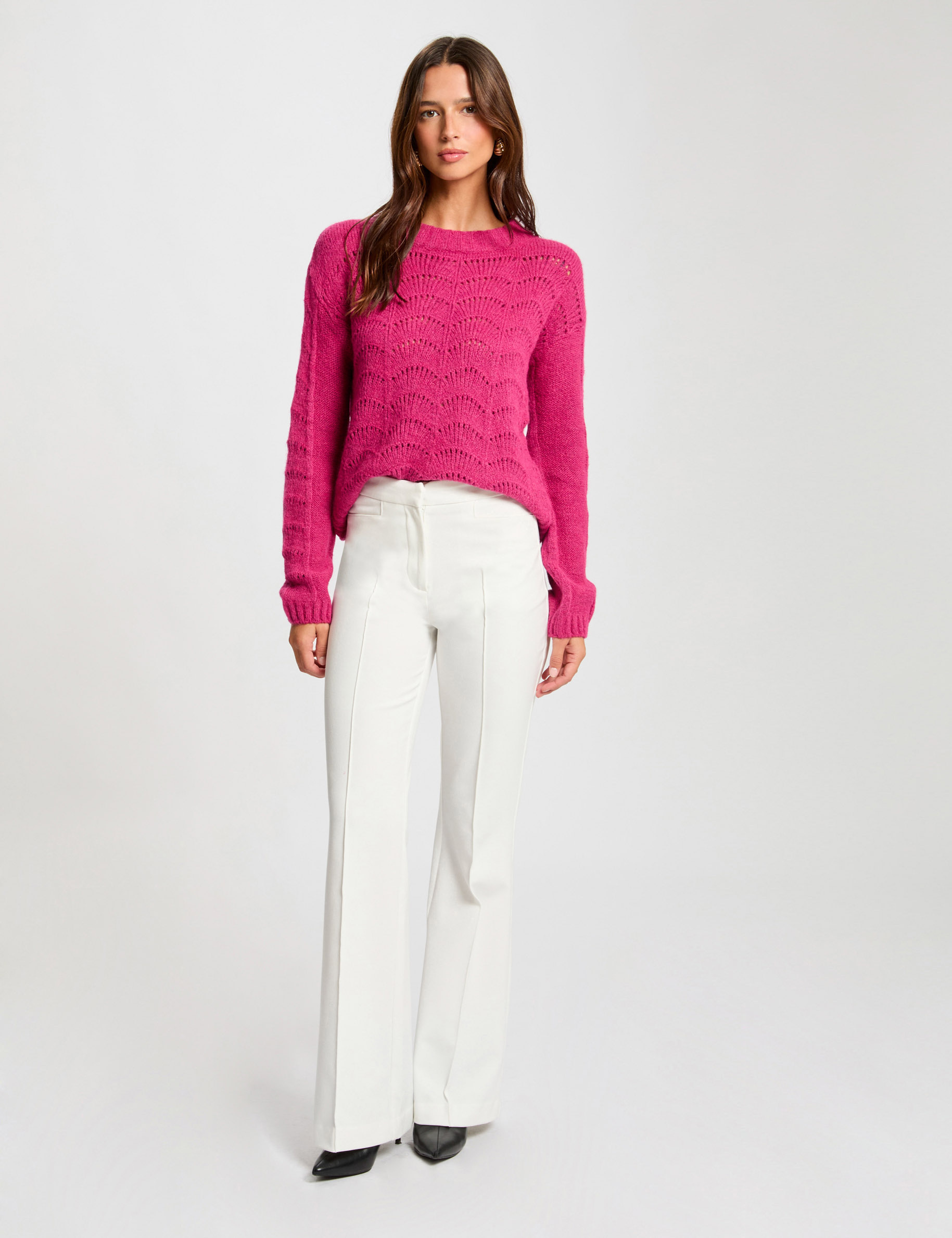 pull manches longues rose fonce femme Pull manches longues rose fonce femme