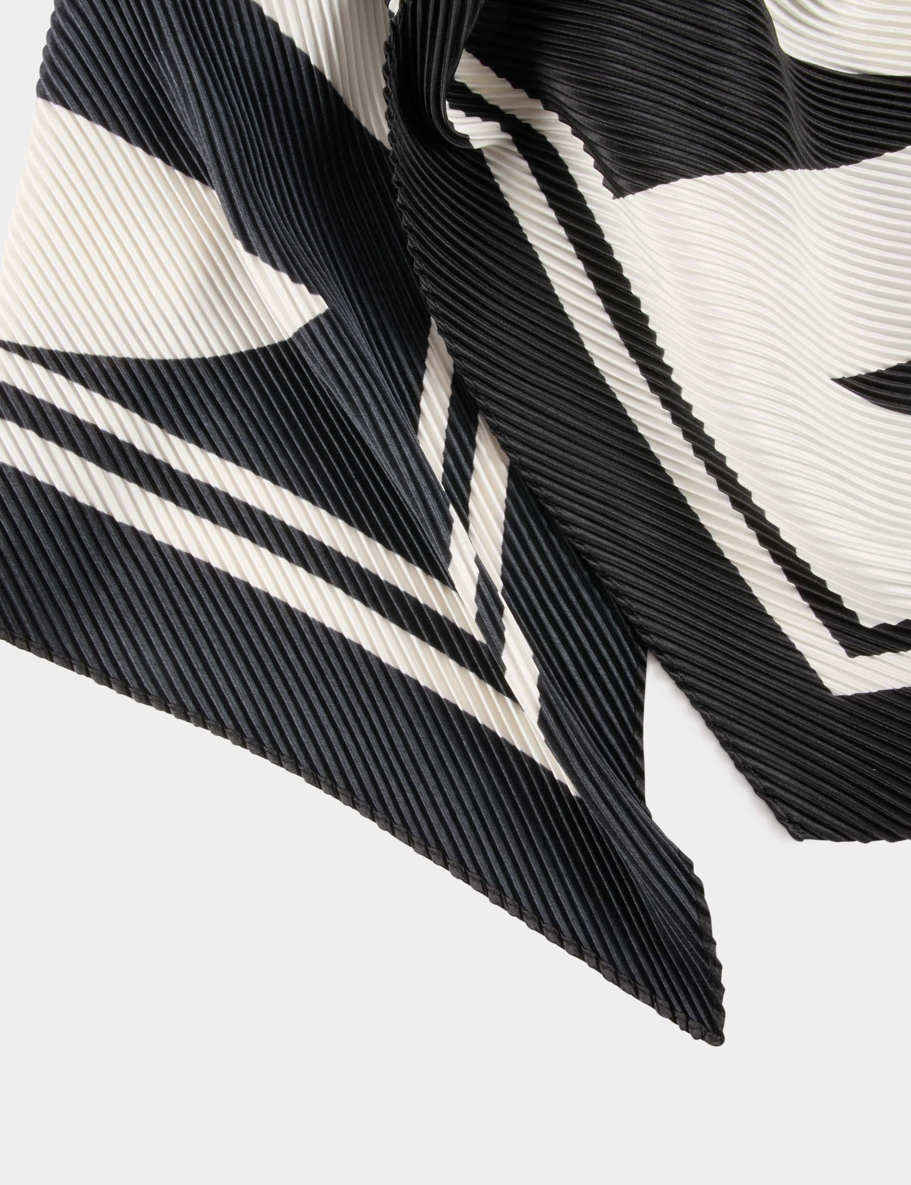 Foulard pliss&eacute; blanc femme