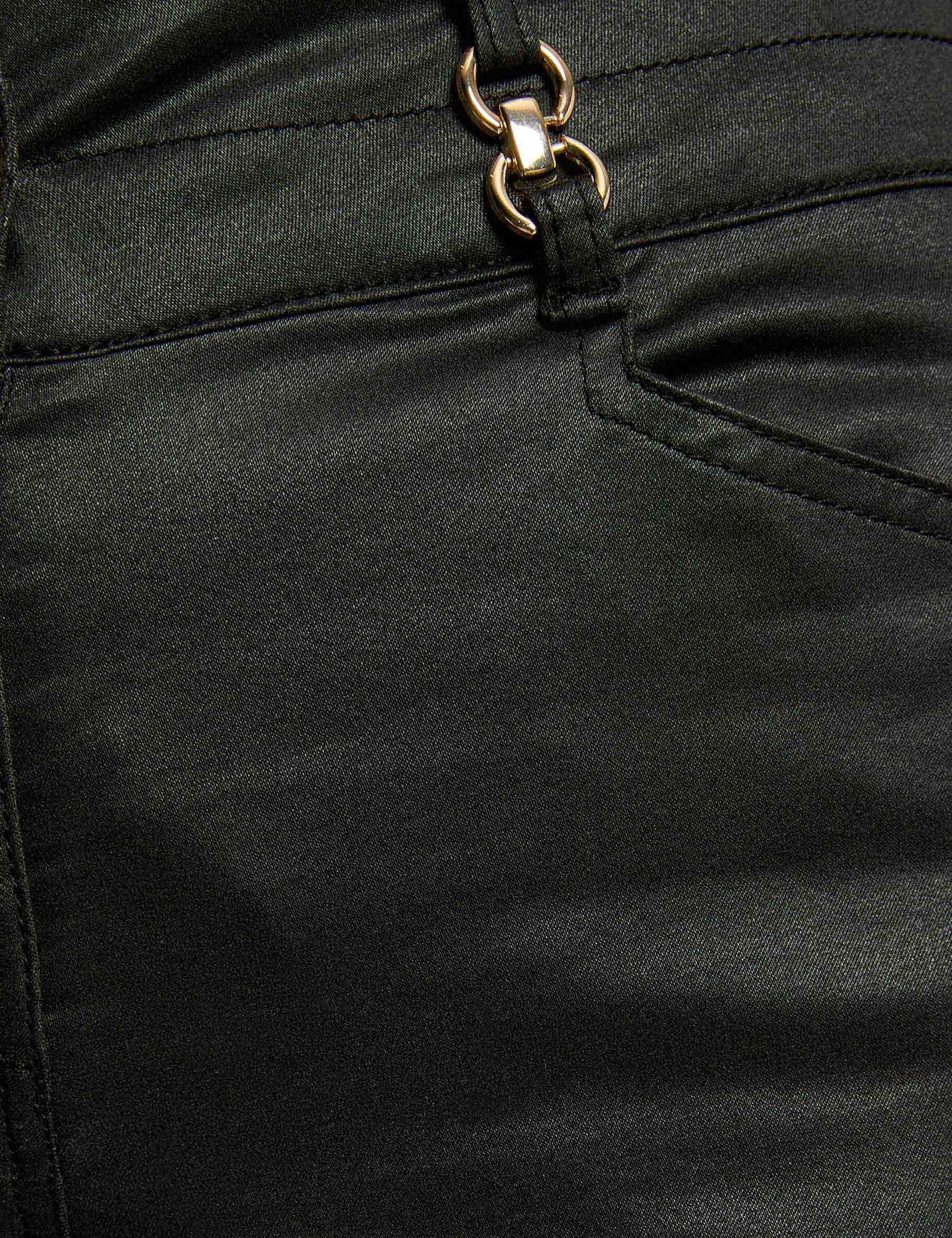 pantalon bootcut enduit noir femme null