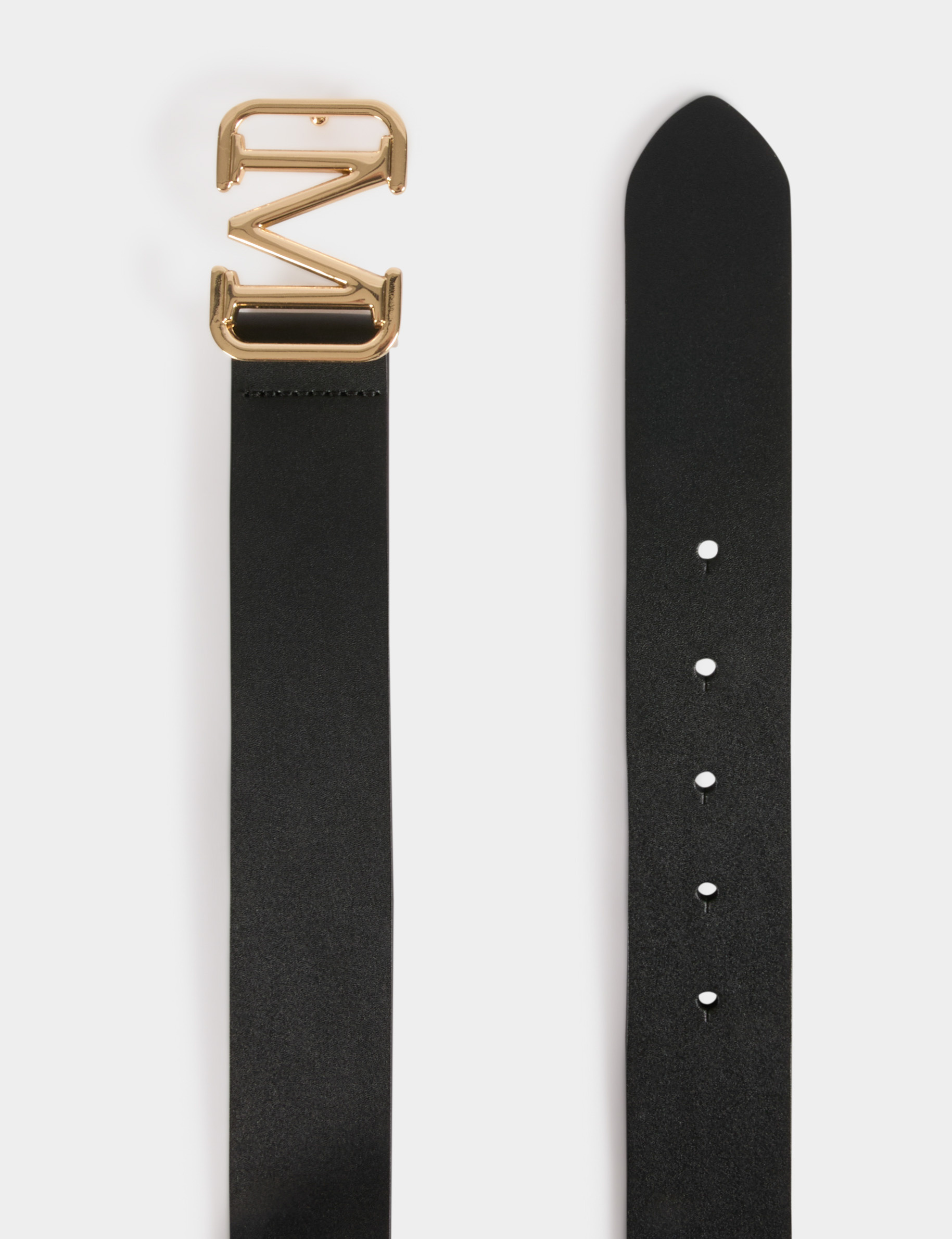 Ceinture noir en cuir noir femme