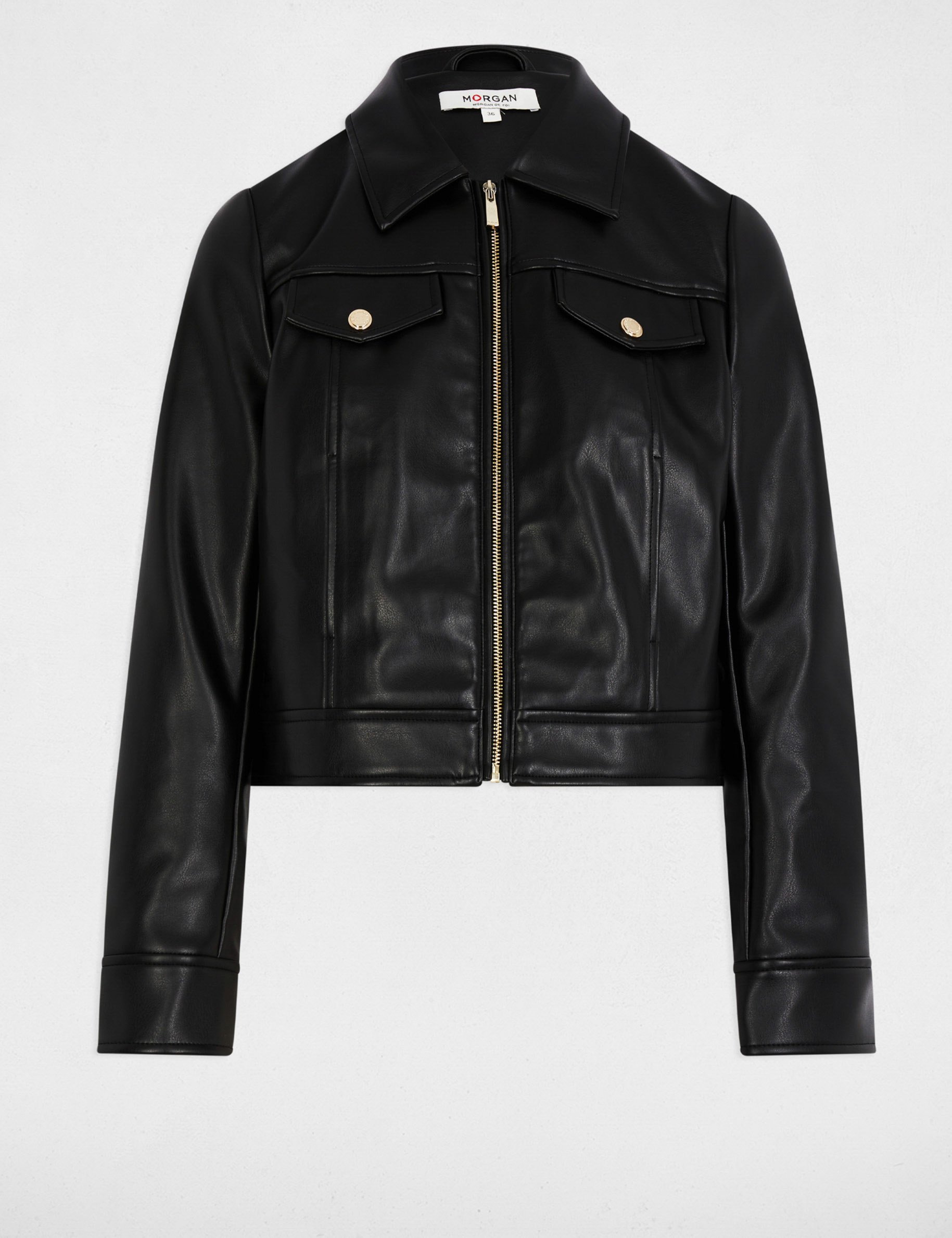 blouson court simili cuir noir femme Blouson court simili cuir noir femme