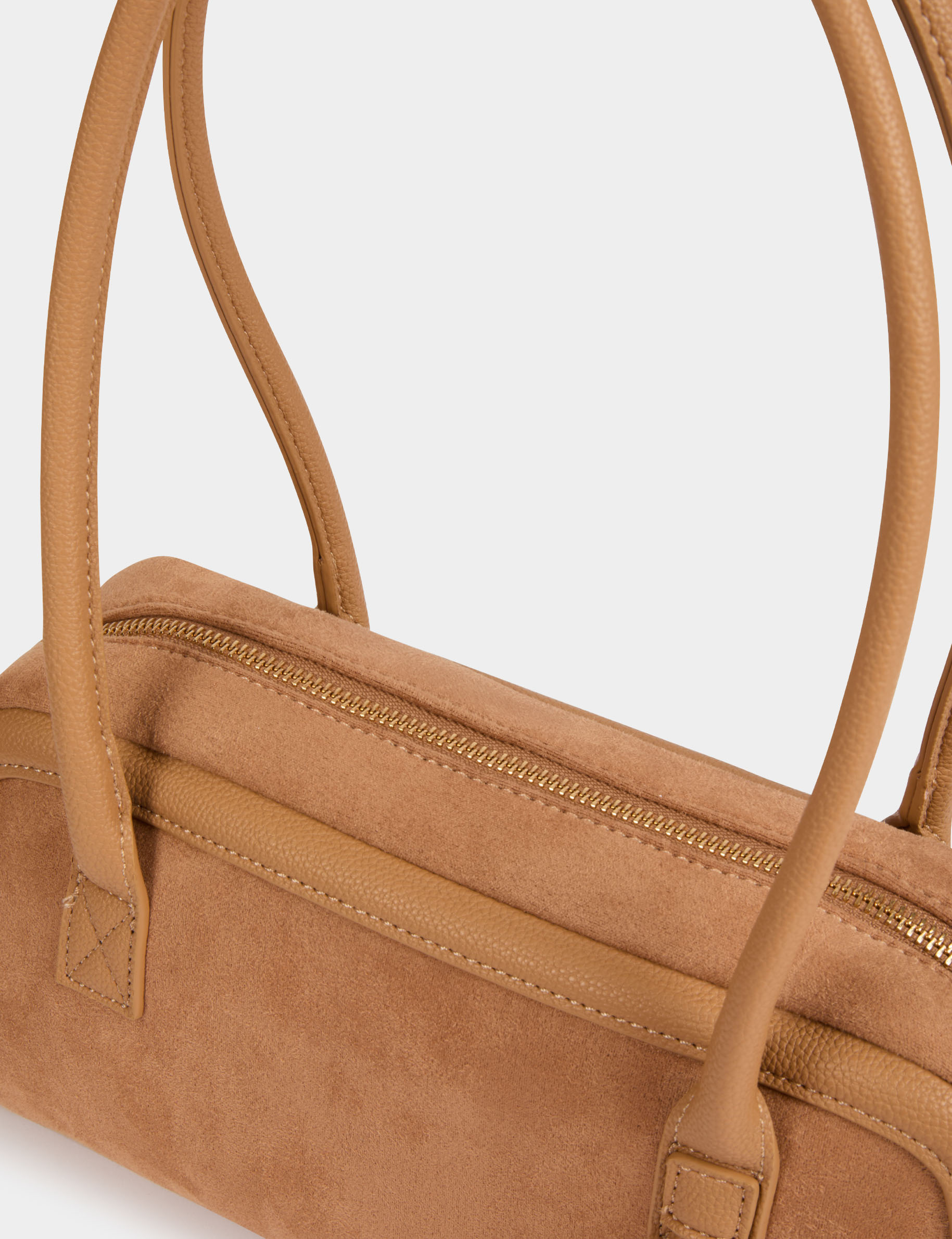 Sac baguette su&eacute;dine beige femme
