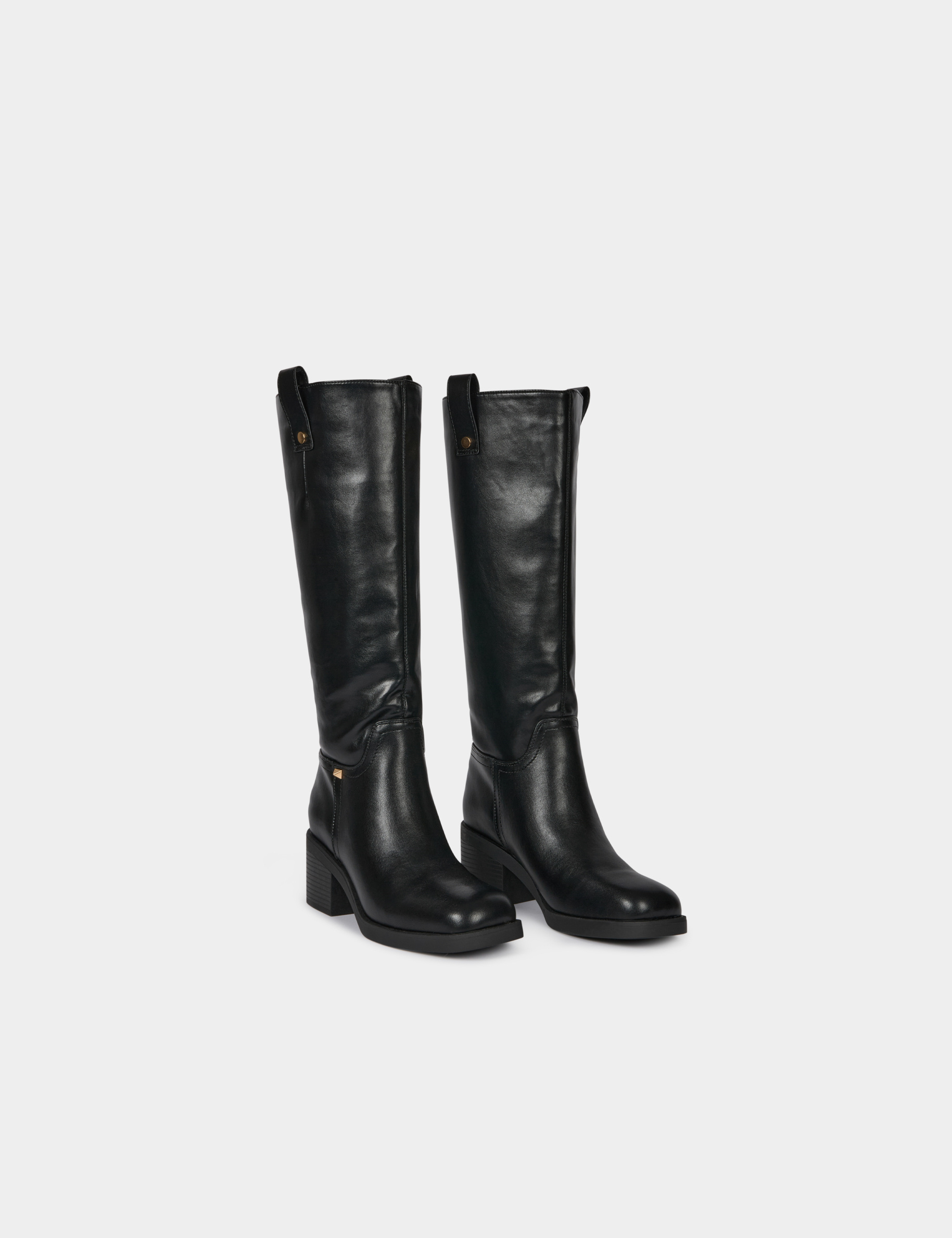 botte a talon similicuir noir femme Botte à talon similicuir noir femme