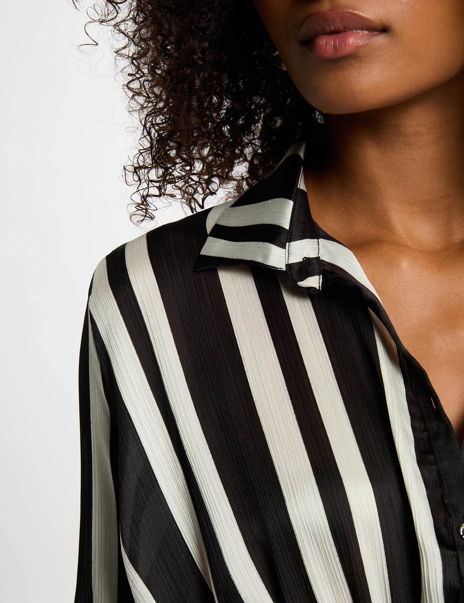 Robe droite rayée asymétrique multicolore femme