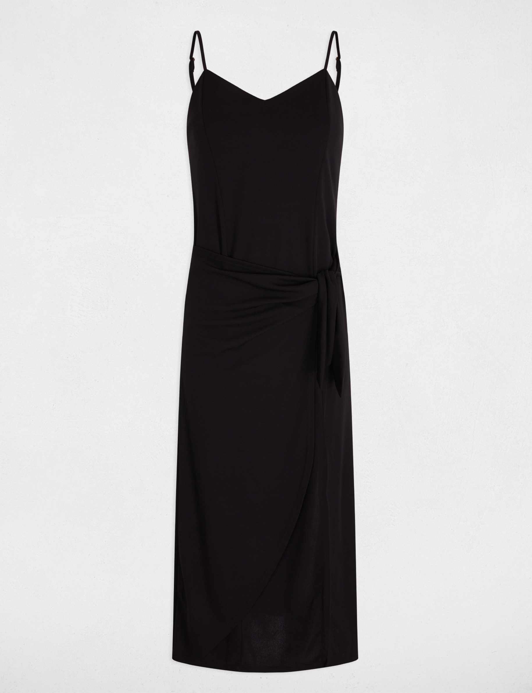 robe midi ajustee fendue noir femme Robe midi ajustée fendue noir femme