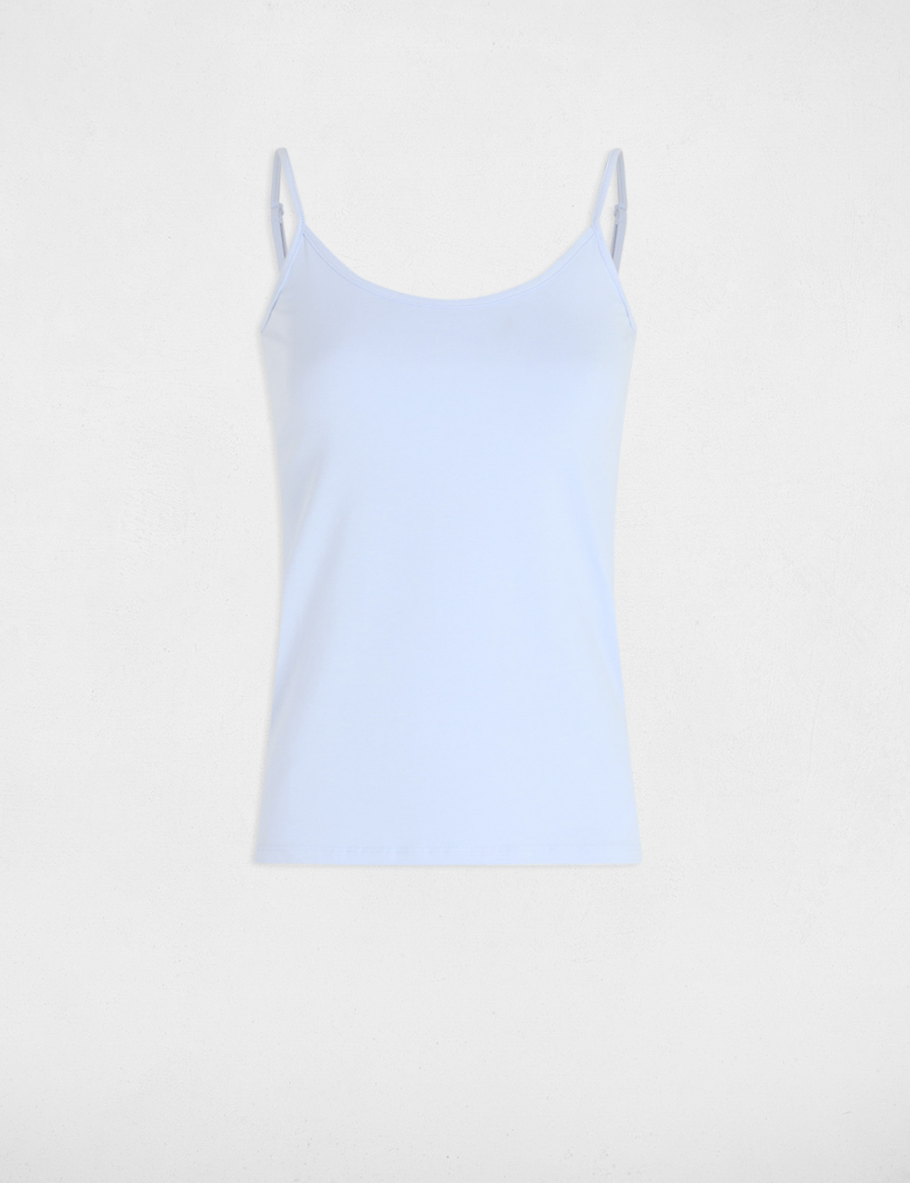 debardeur bretelles fines bleu ciel femme Débardeur bretelles fines bleu ciel femme