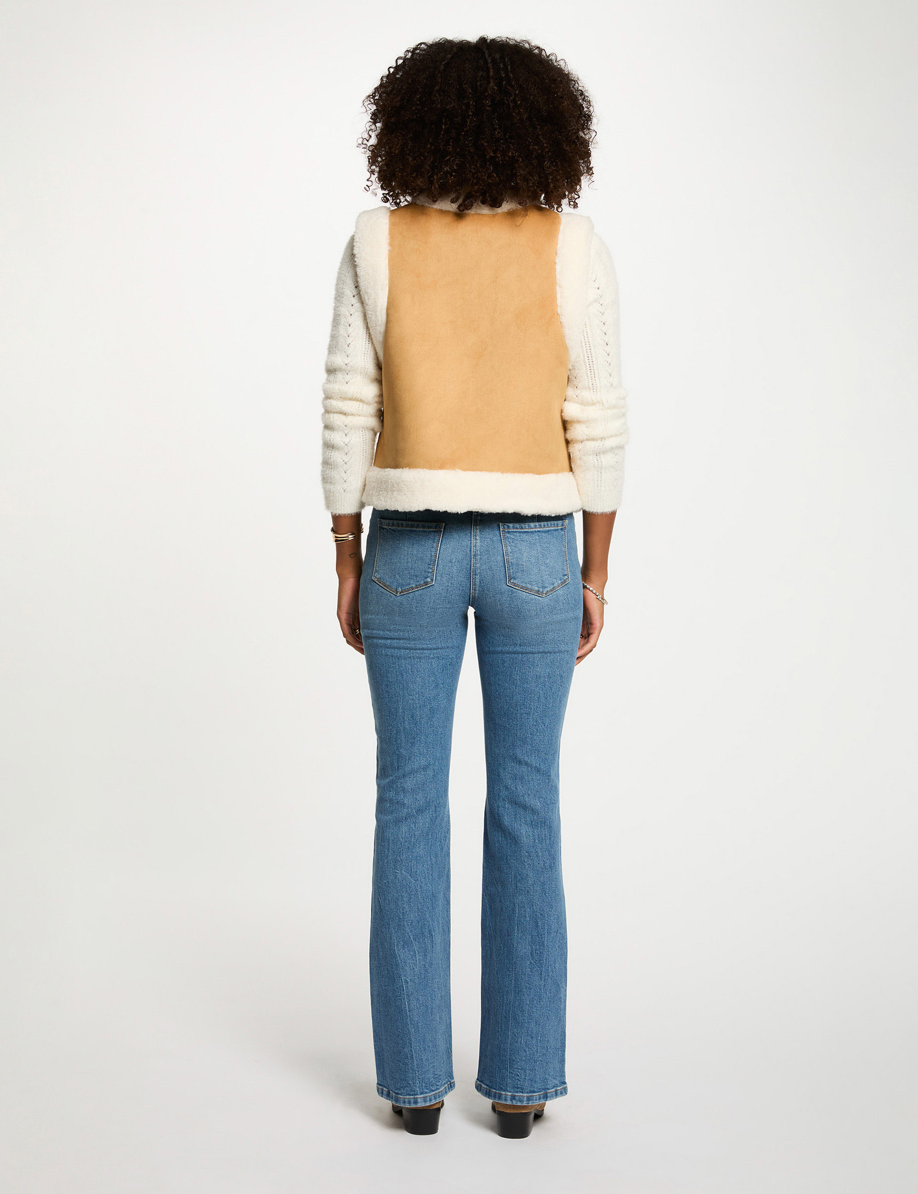 veste droite sans manches camel femme Veste droite sans manches camel femme